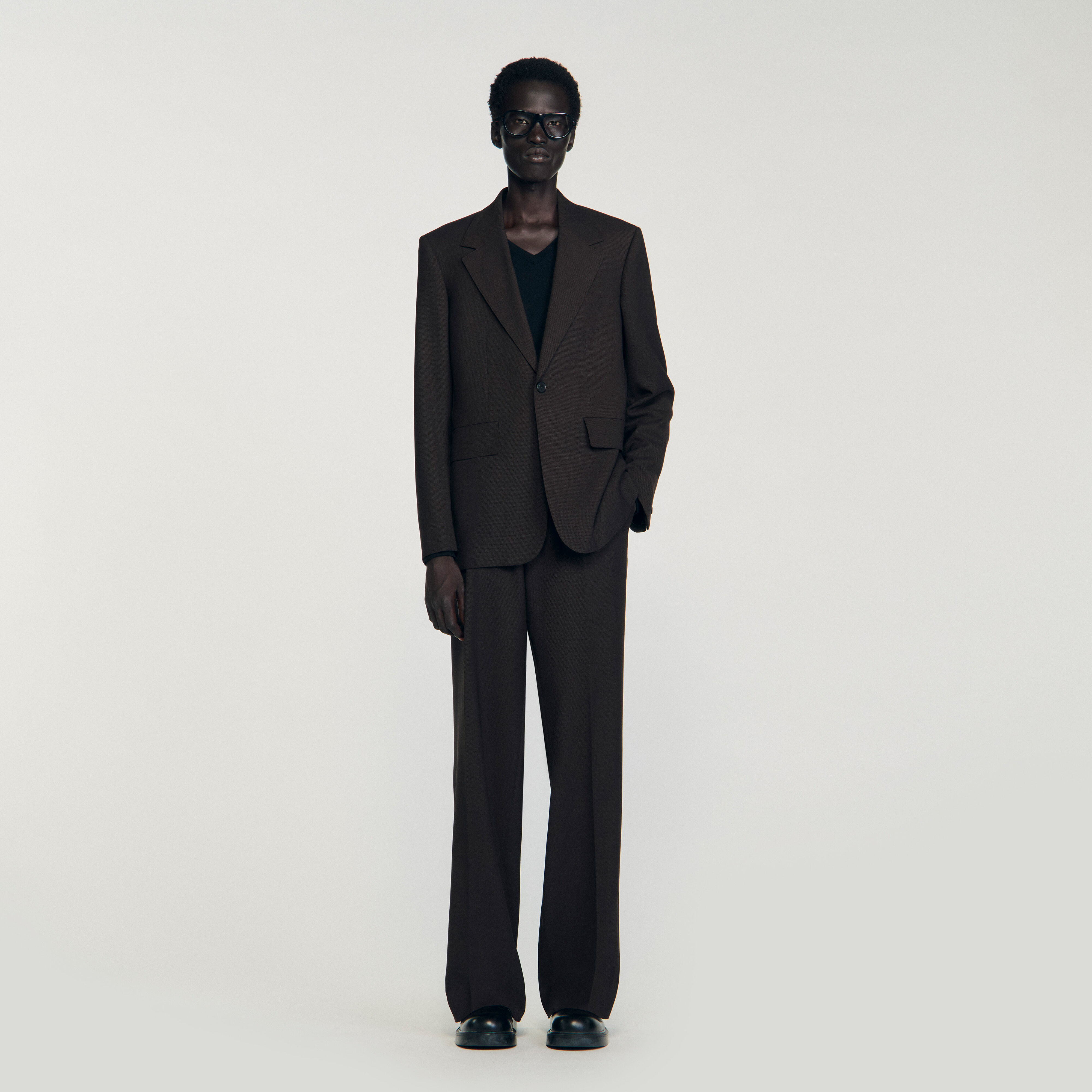 Classic suit trousers black / gray for Men | Sandro Paris
