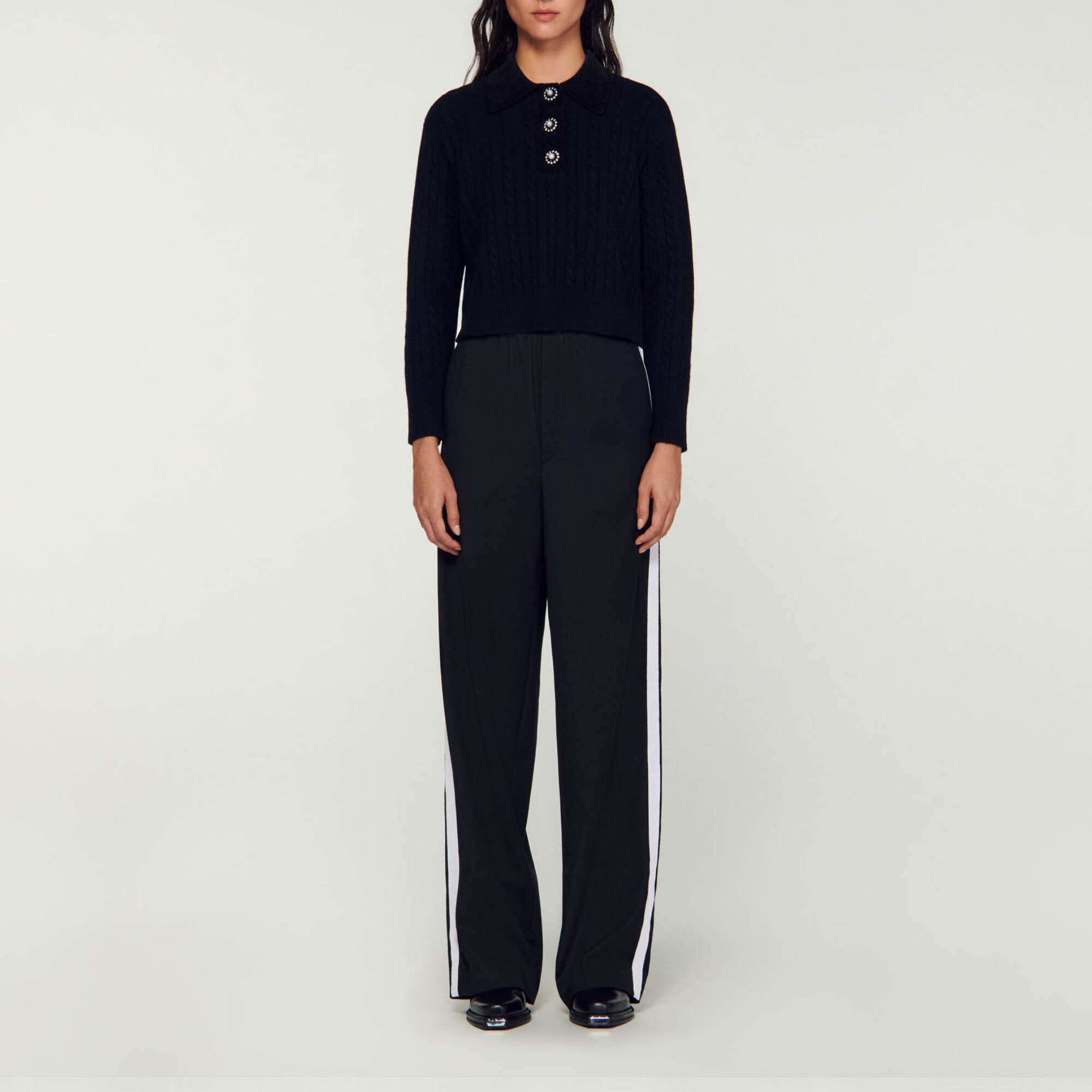 Knit polo neck sweater