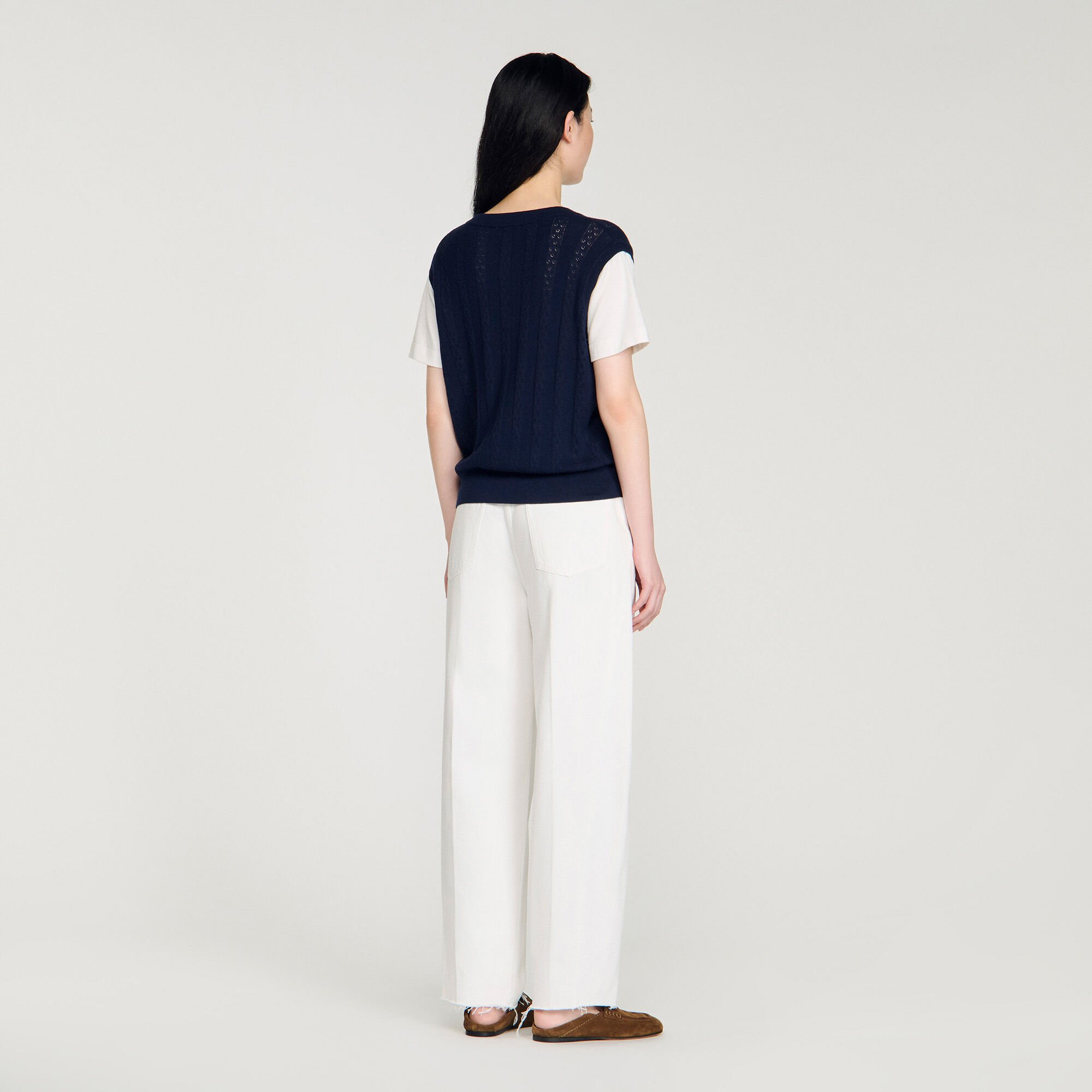 Pointelle knit sweater