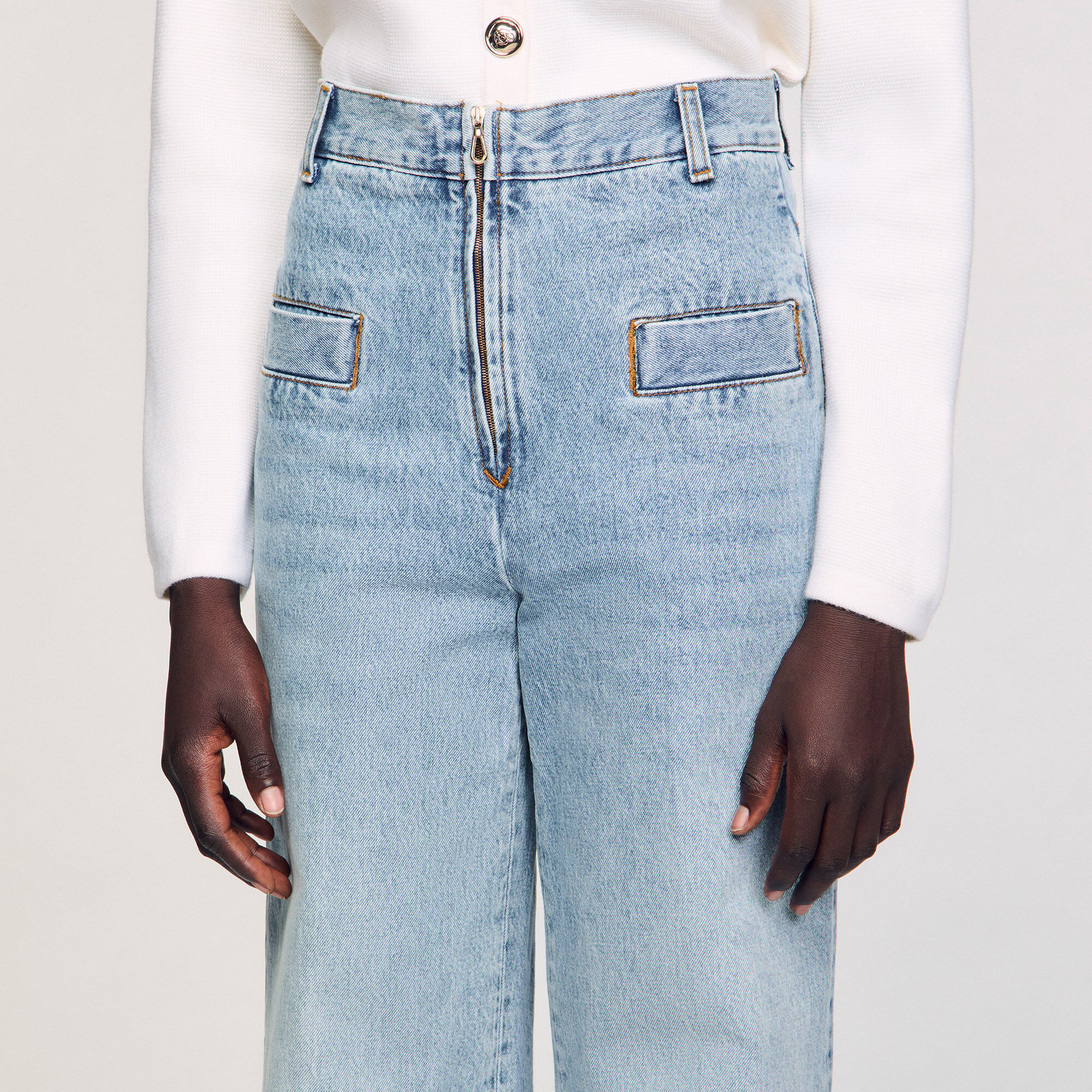 Wide-leg jeans blue For Women | Sandro Paris