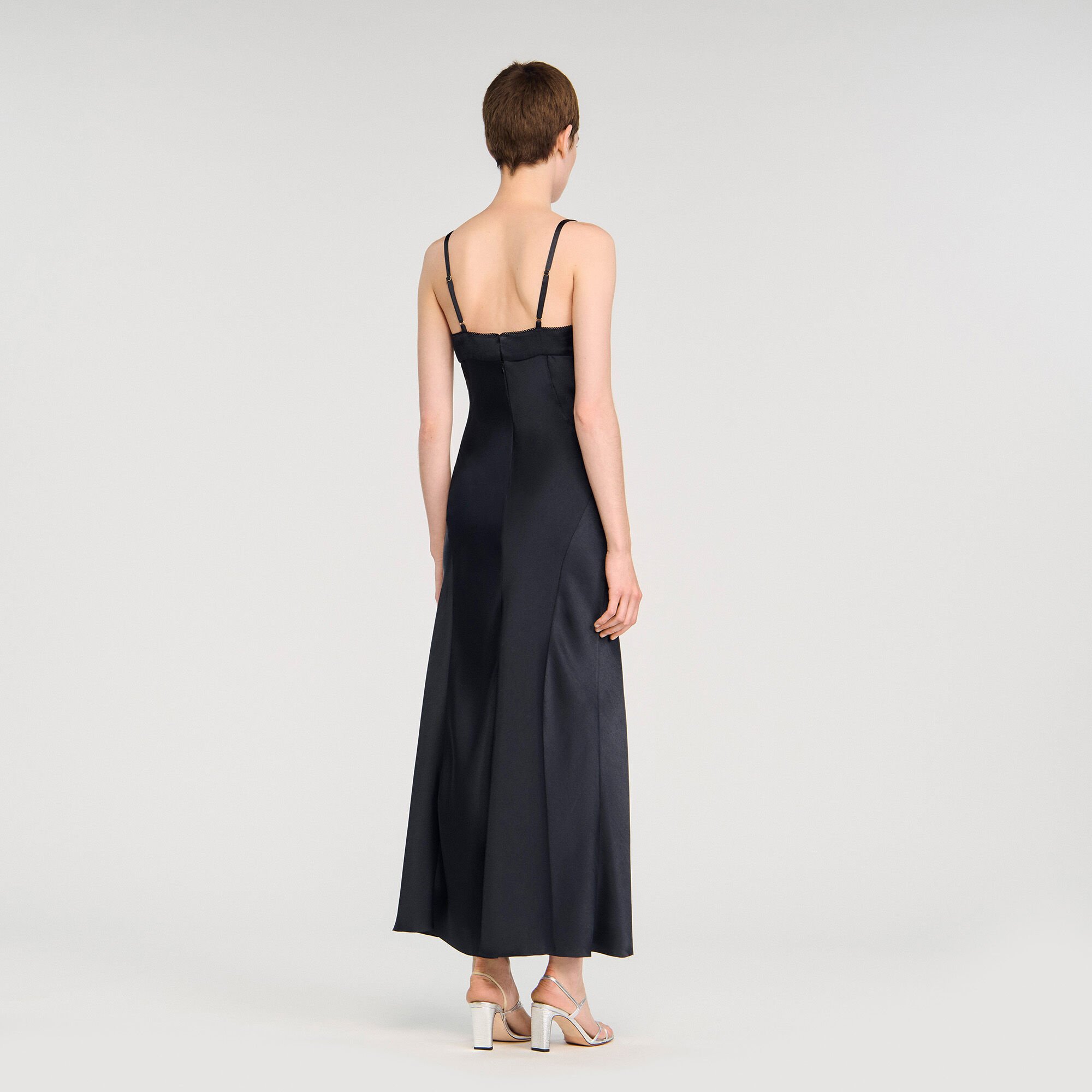 Satin-effect maxi dress