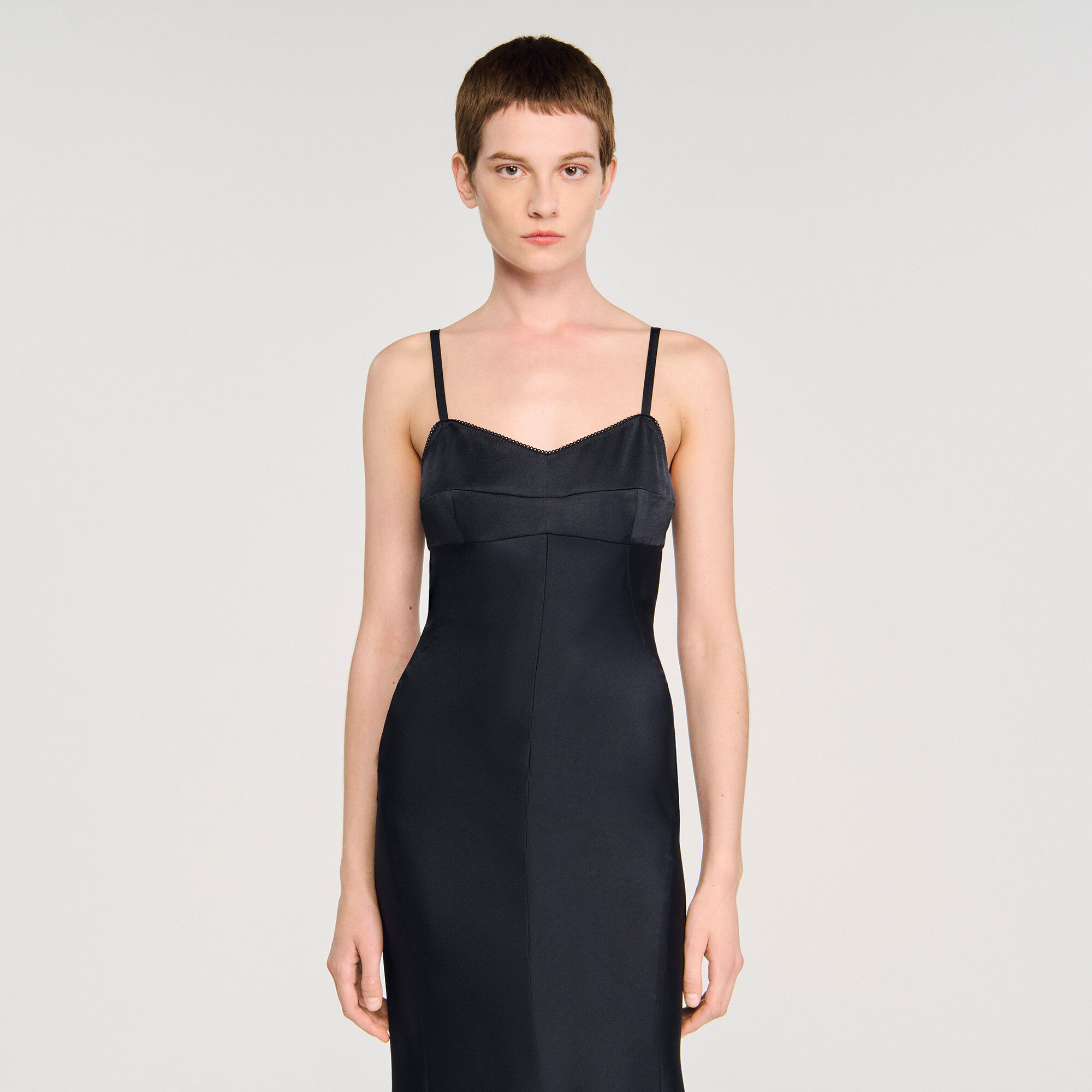 Satin-effect maxi dress