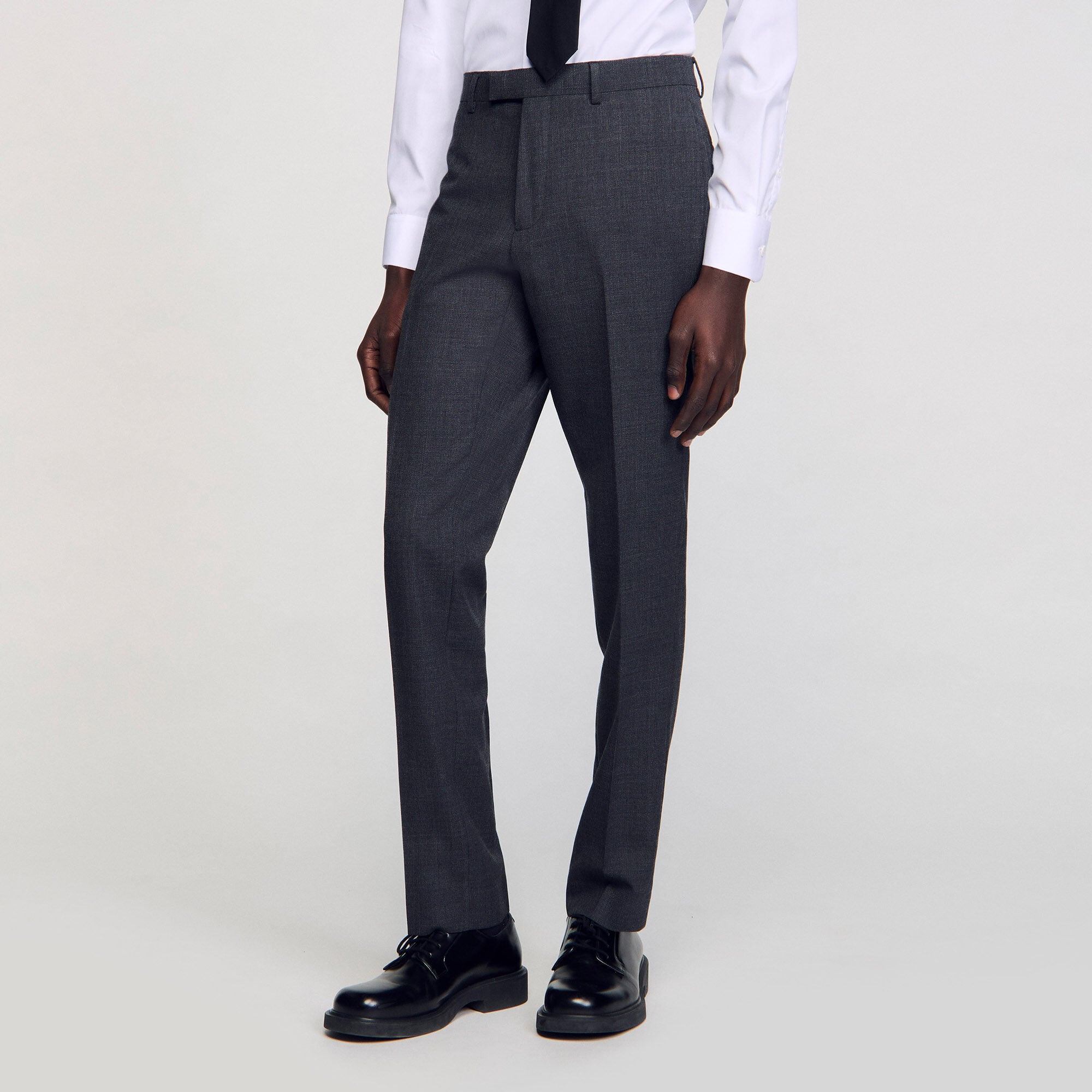 Wool suit trousers in Mocked Grey for Men | Sandro Paris