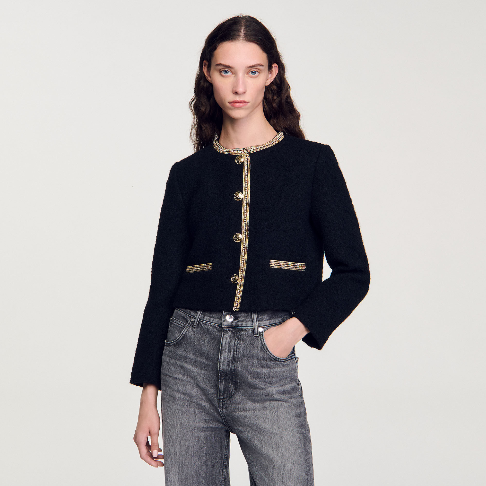 Cropped tweed jacket