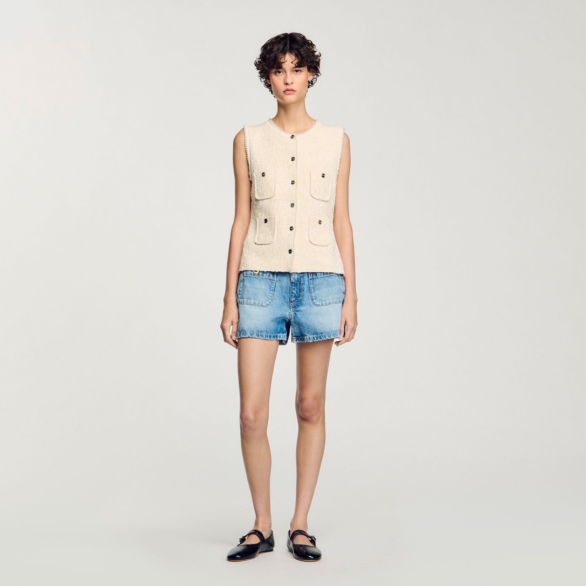 Decorative tweed vest