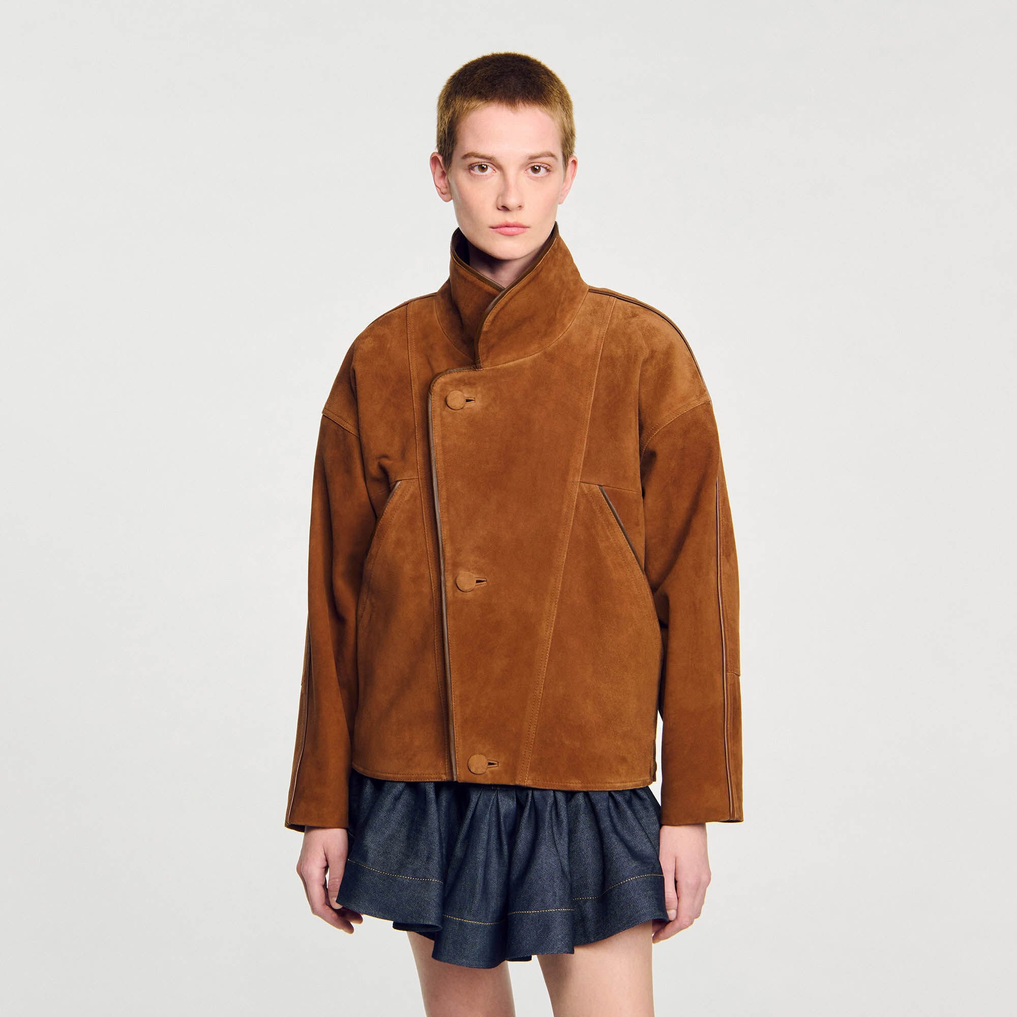 Oversized suede jacket