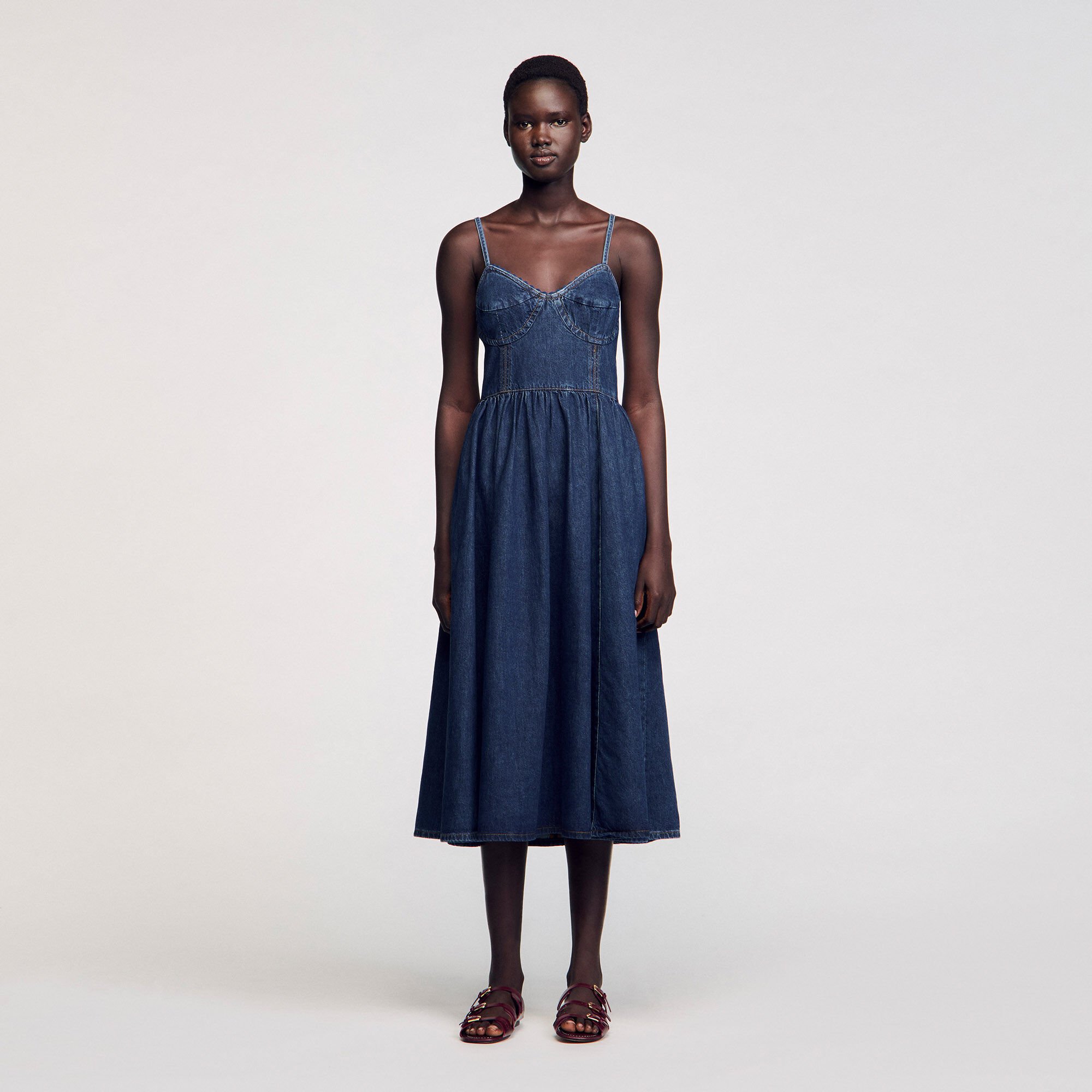 Midi denim dress