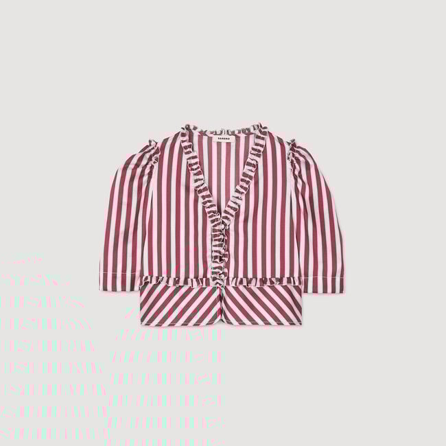 Ruffled striped shirt