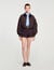 Cropped dual-fabric jacket