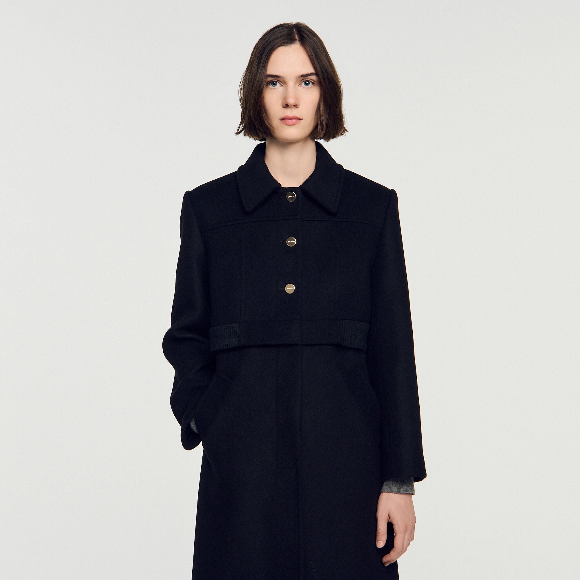 2-in-1 effect wool coat - Women | Sandro