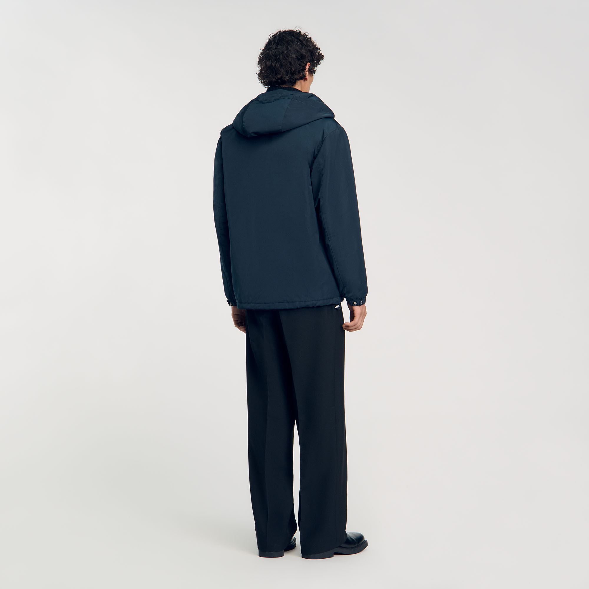 Hooded jacket blue for Men | Sandro Paris