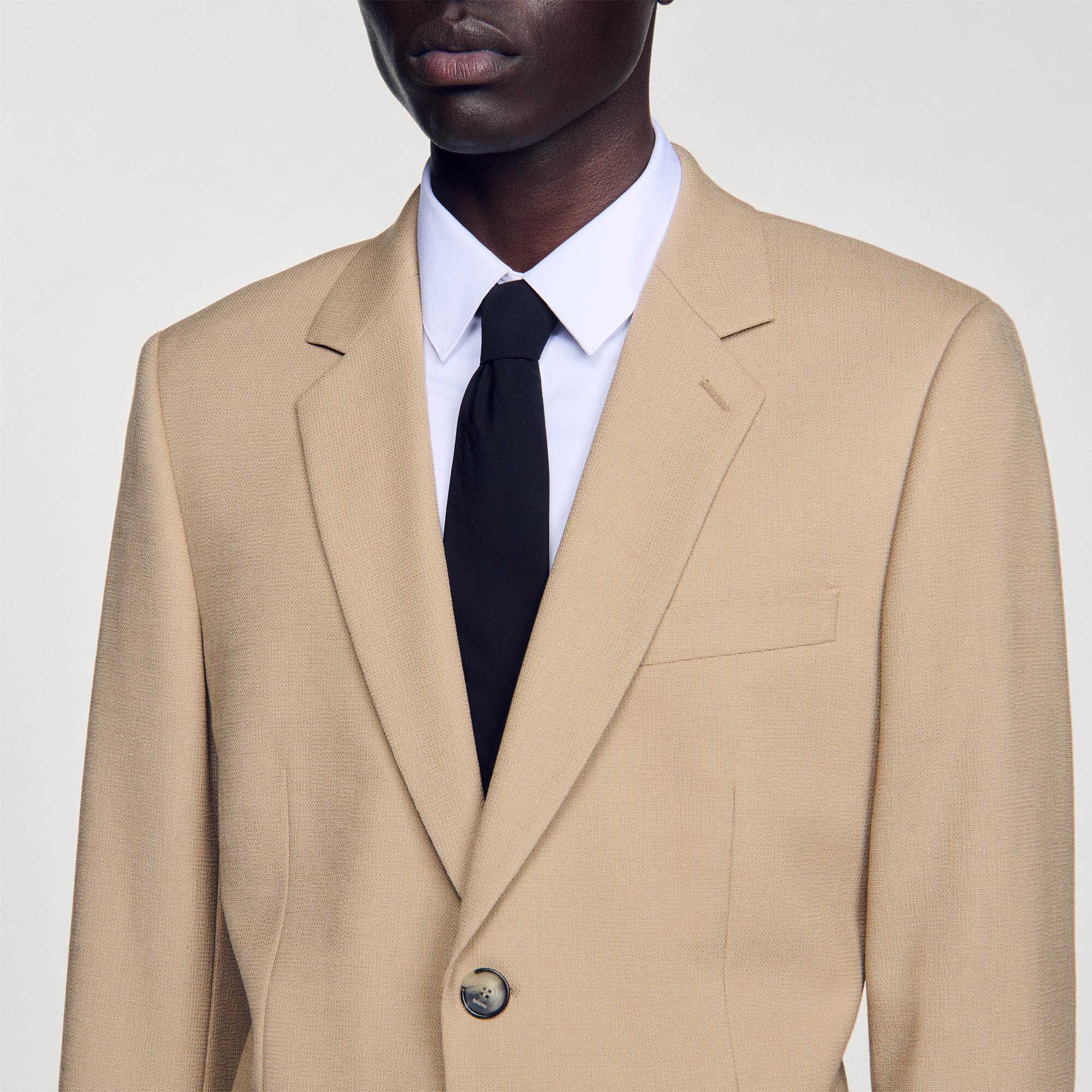 Wool suit jacket white / beige for Men | Sandro Paris