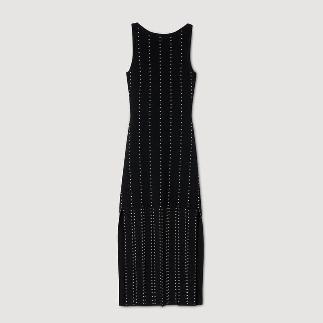 Fringed knit maxi dress