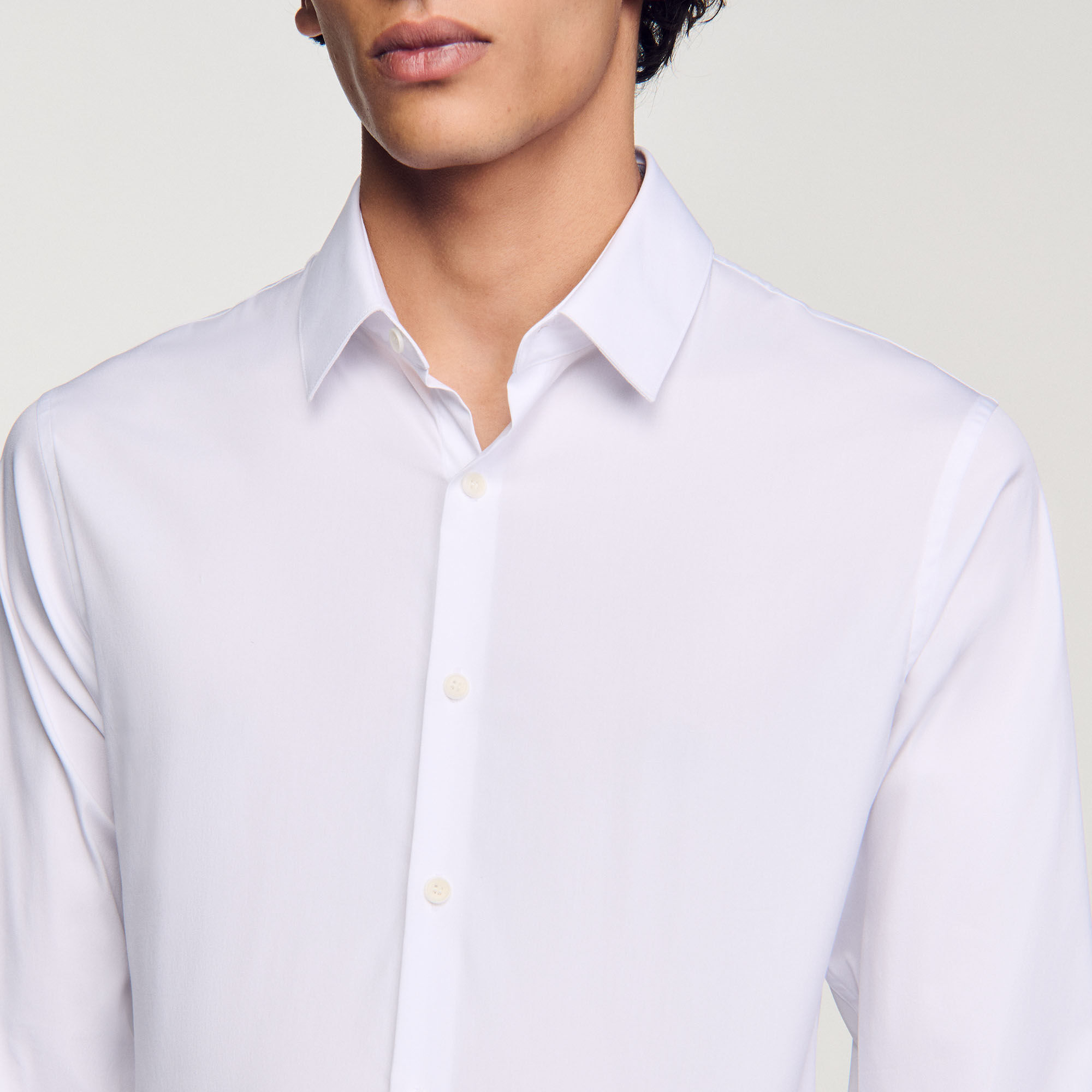 Fitted stretch cotton shirt