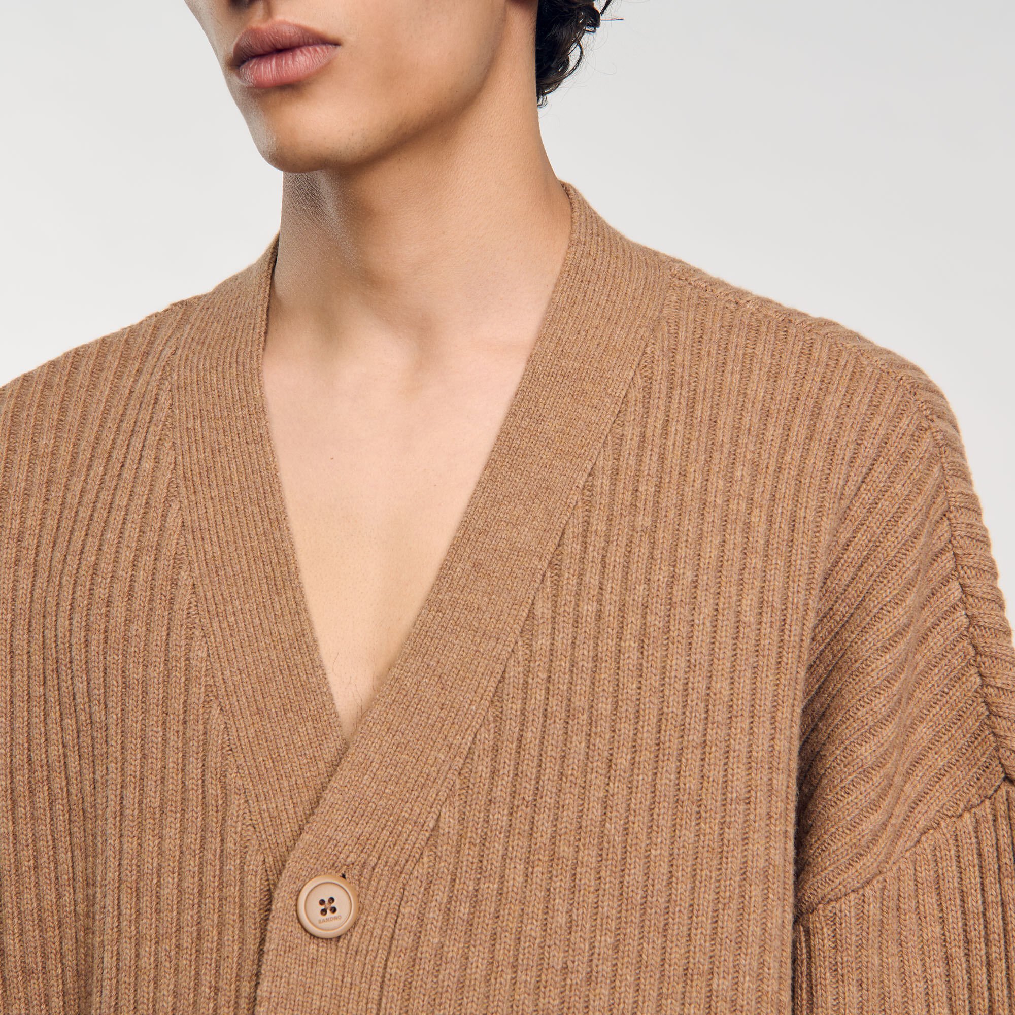 Oversized rib knit cardigan