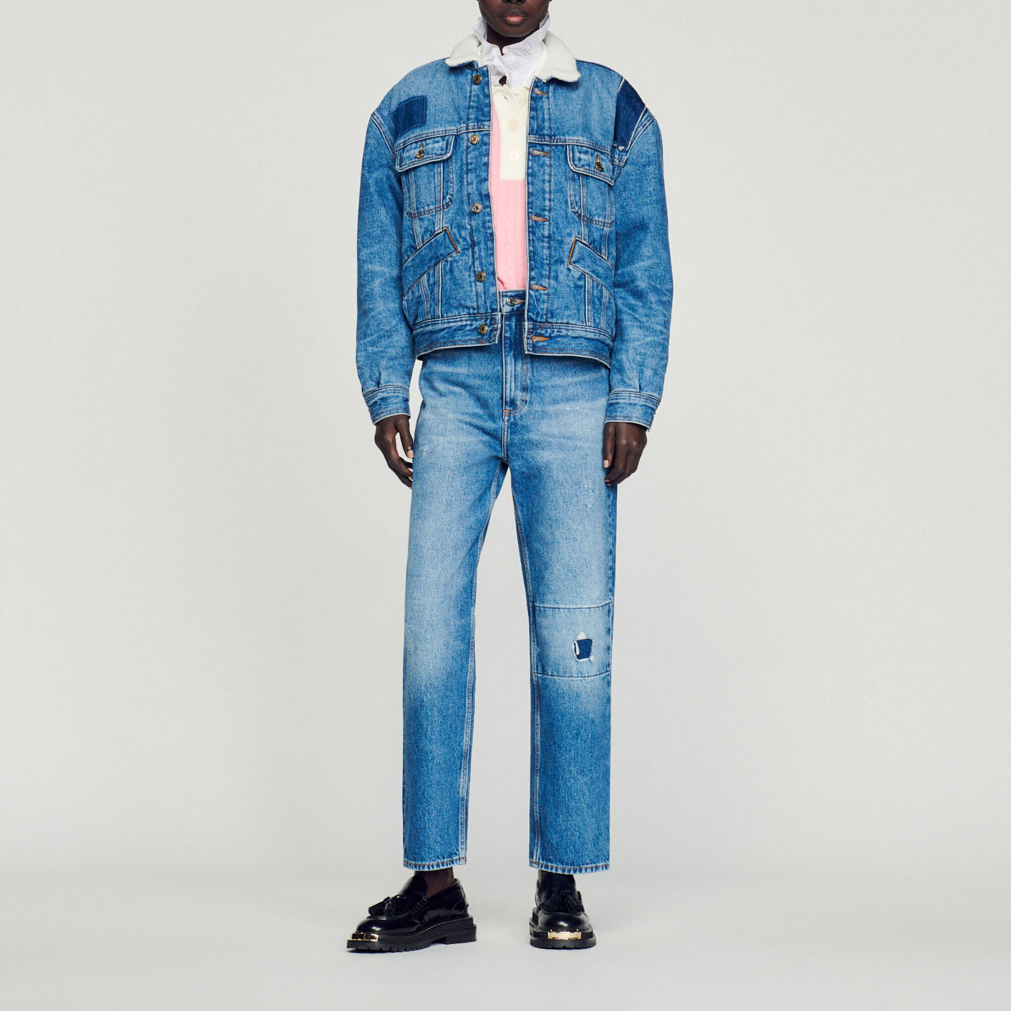 Lined denim jacket blue For Women Sandro Paris
