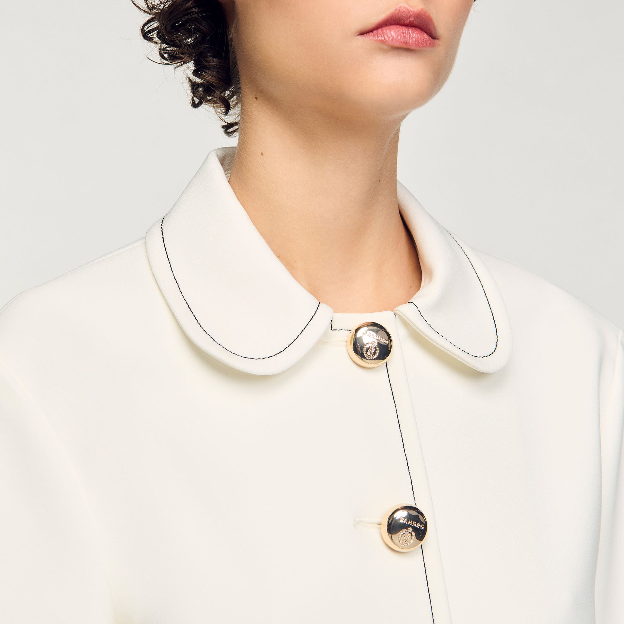 Peter Pan collar cropped jacket