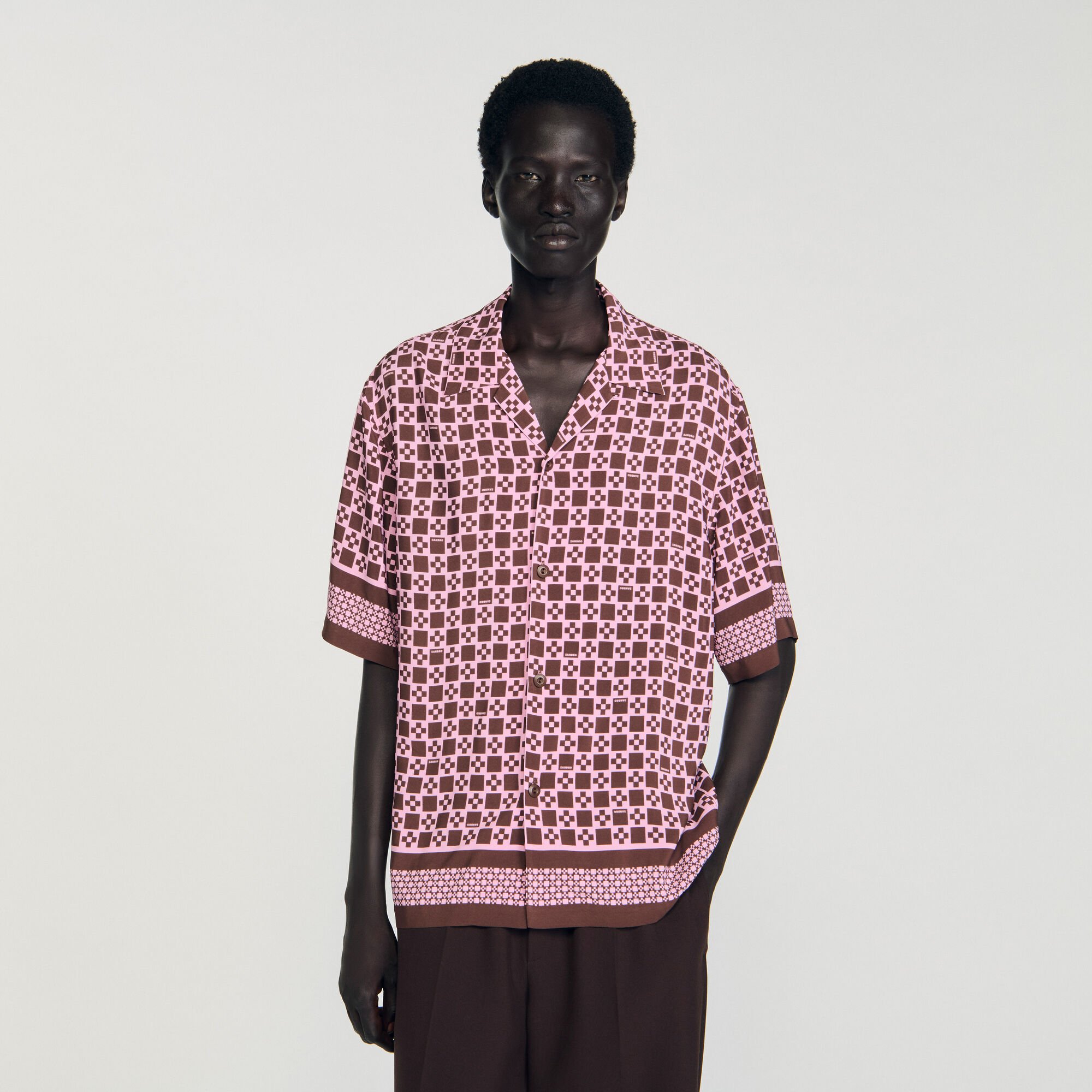 Square Cross motif flowing shirt