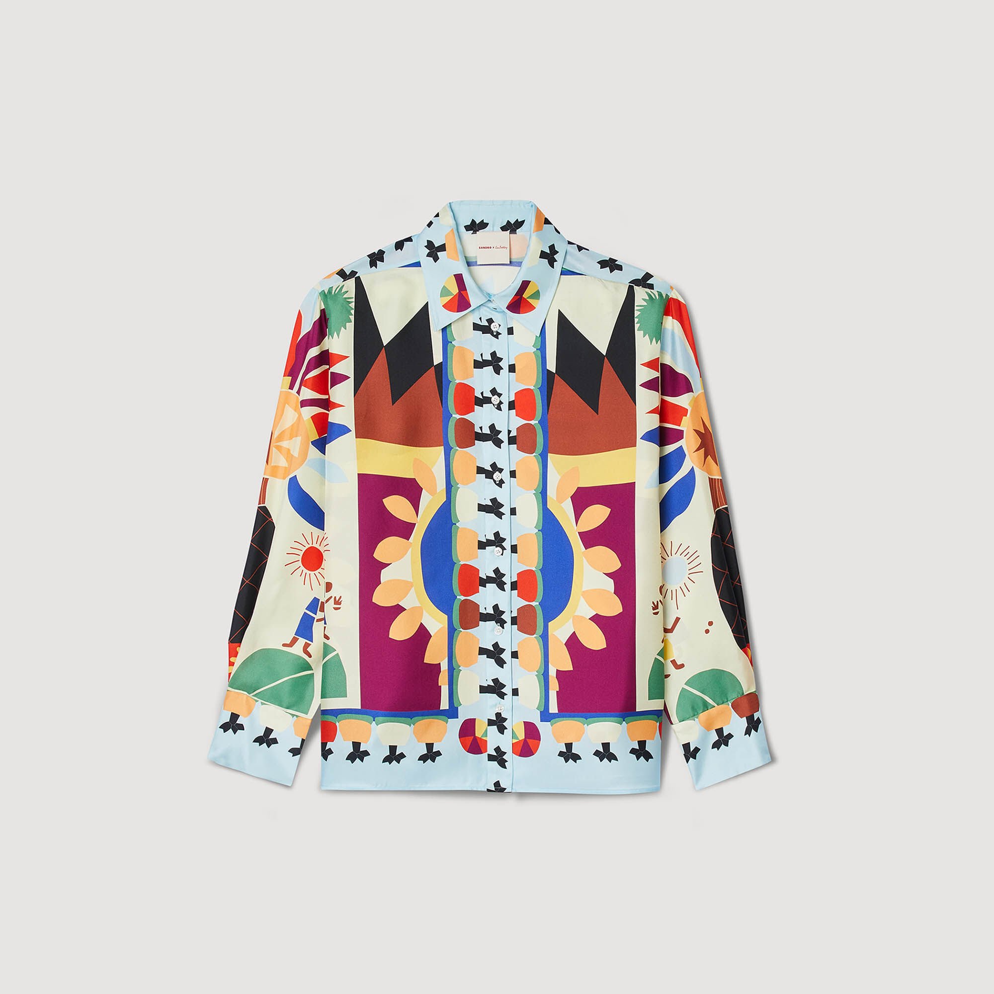 Patterned silk shirt