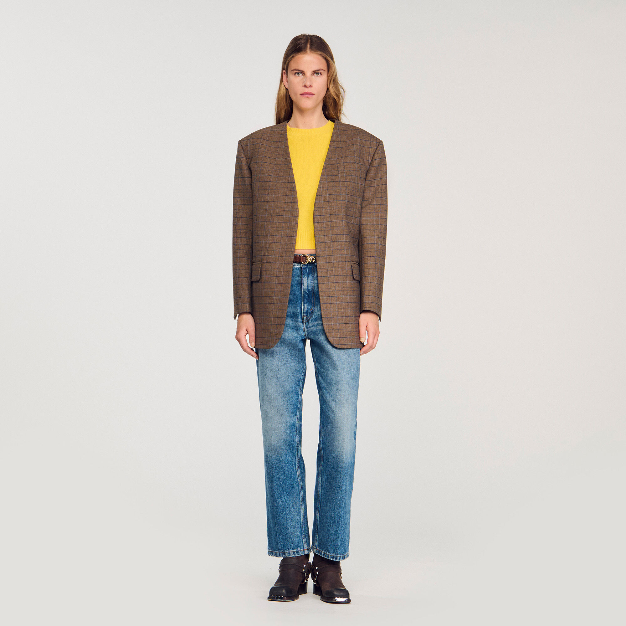 ジャケット・アウター SUNSEA Caramel Check Coat 19A33 Isaia Men's Tan and Blue Gingham Check Sport Jacket | Neiman