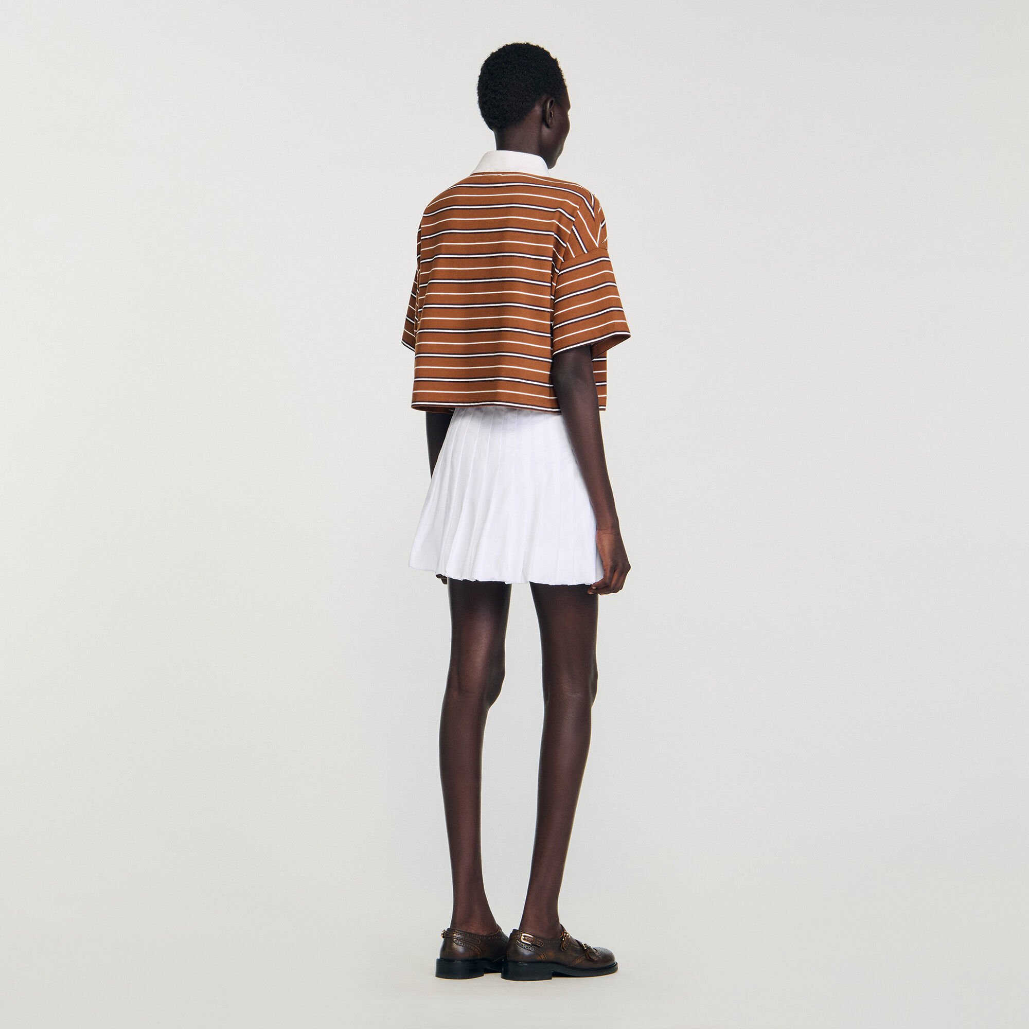Striped rhinestone polo