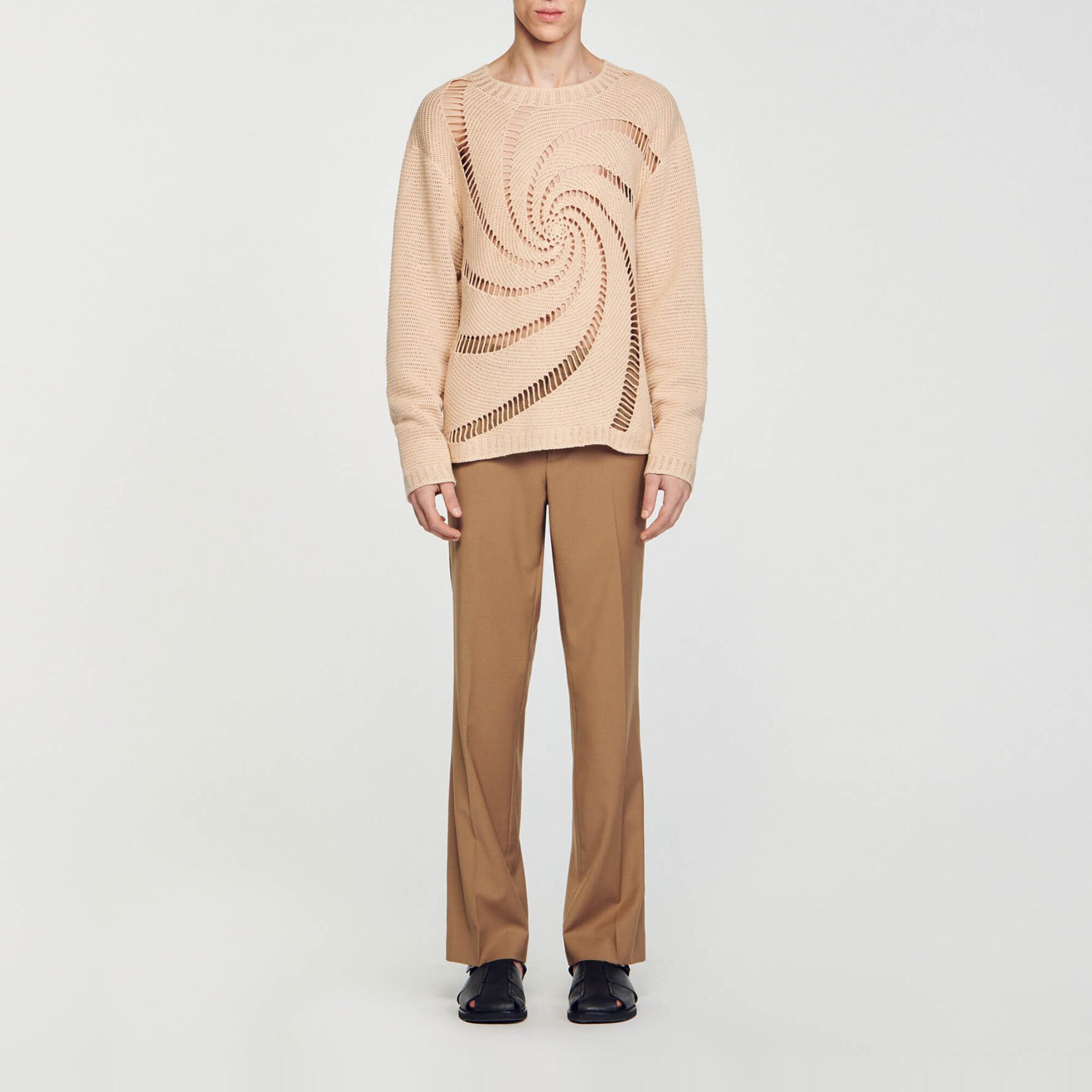 Cotton crochet spiral sweater
