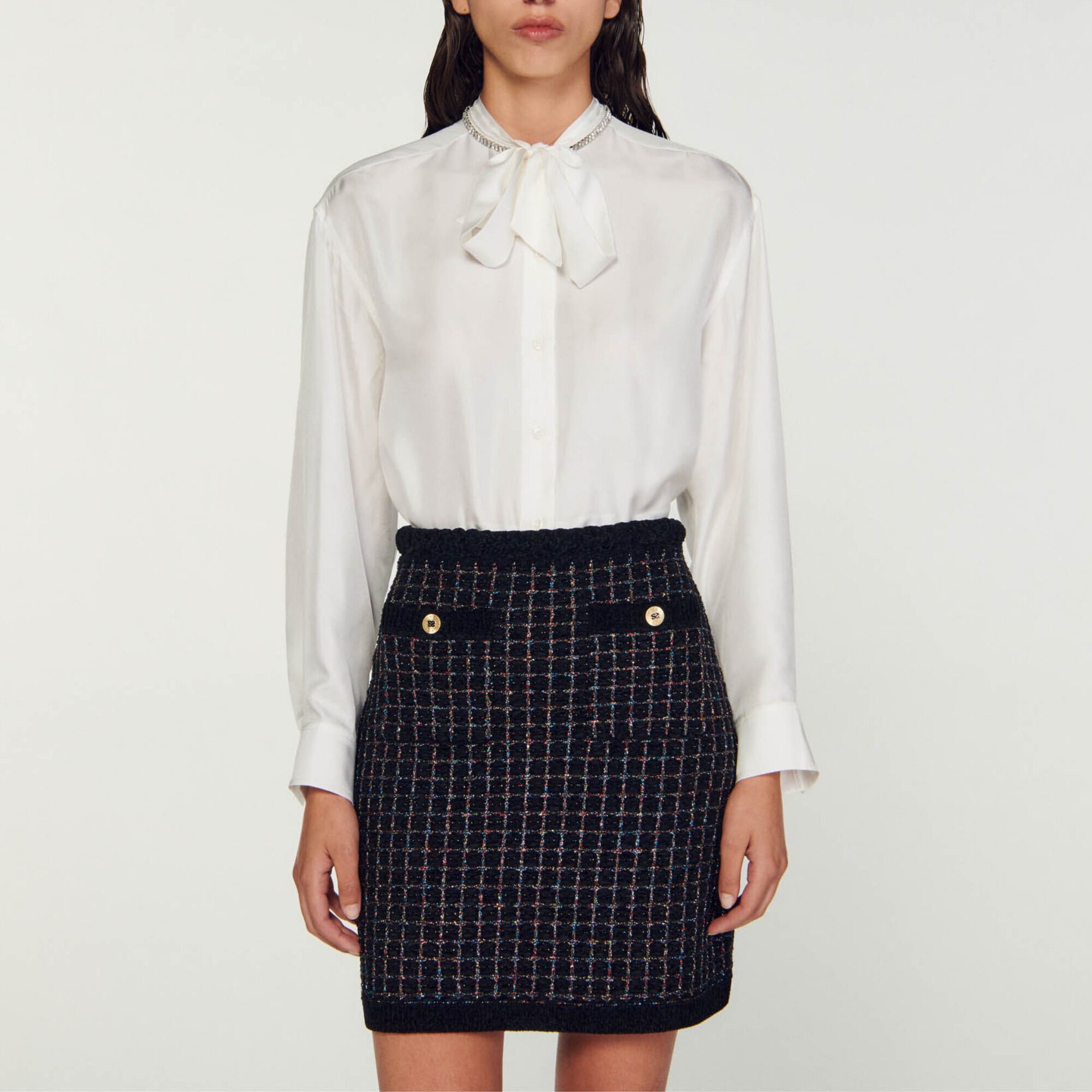 Textured knit skirt 