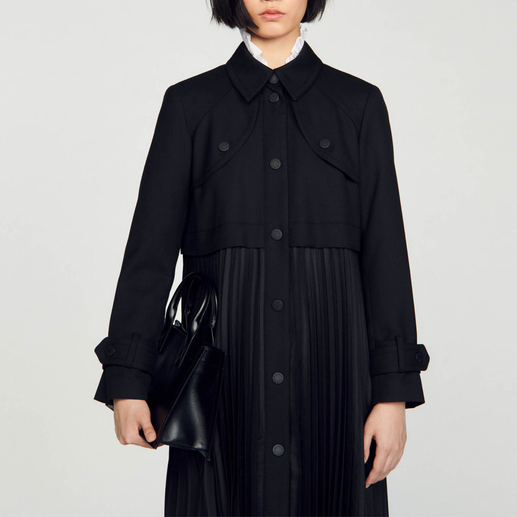 Pleated trench coat