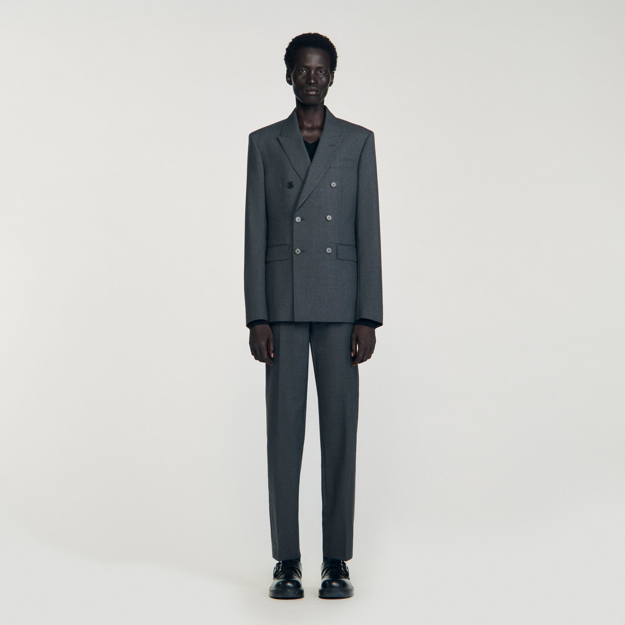 Double-breasted classic suit jacket
