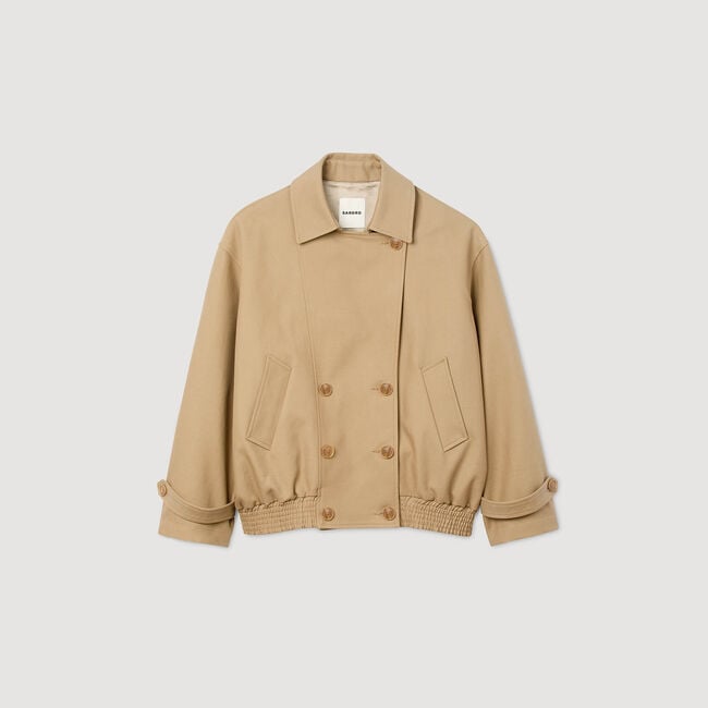 Short oversized trench coat