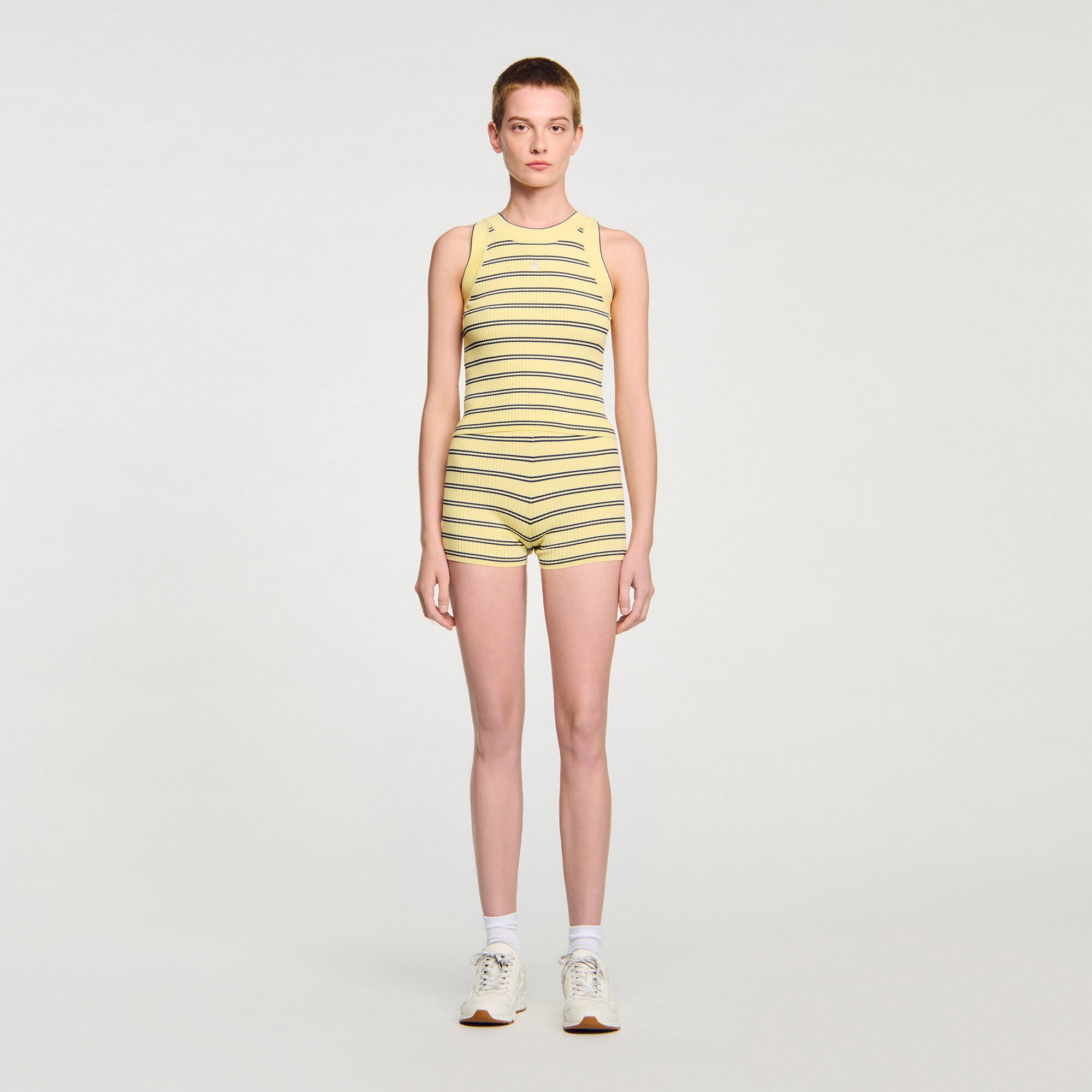 Striped knit vest top