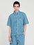 Square cross denim shirt