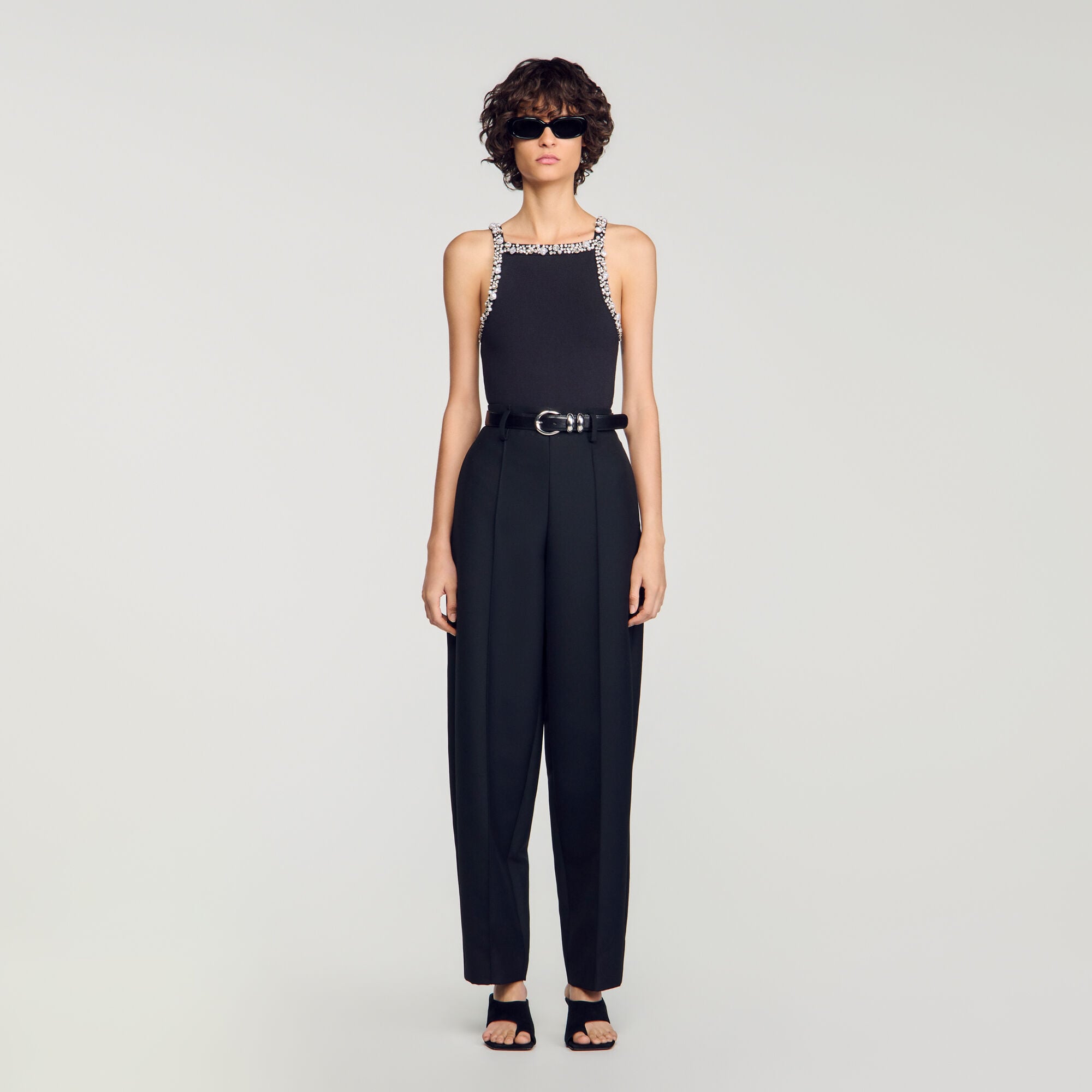 Bead and rhinestone knit bodysuit - Women | Sandro