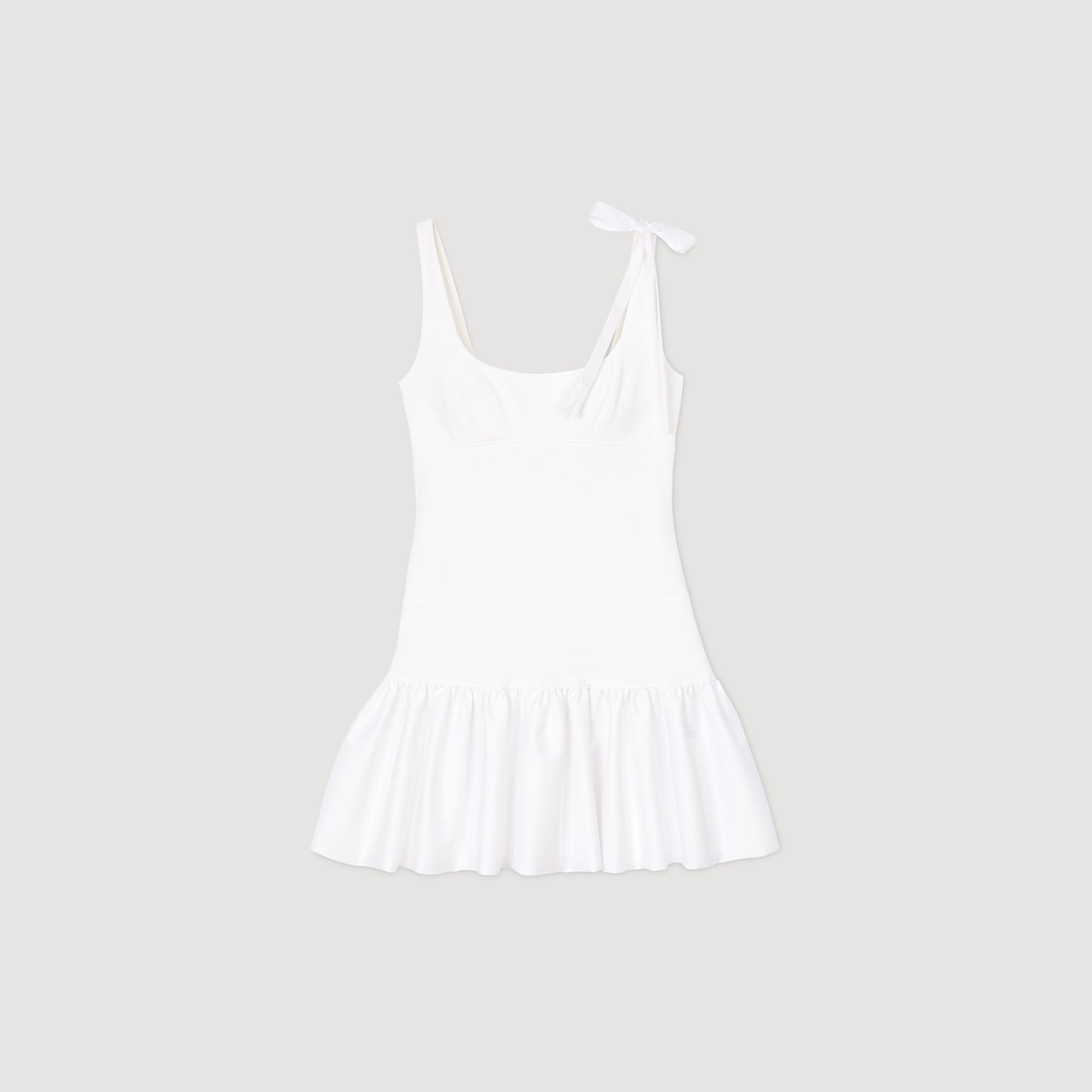 Dual-material mini dress