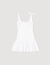 Dual-material mini dress