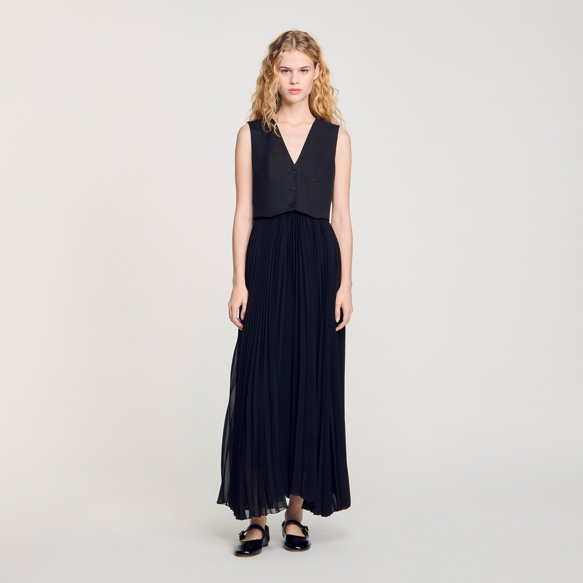 Pleated maxi dress