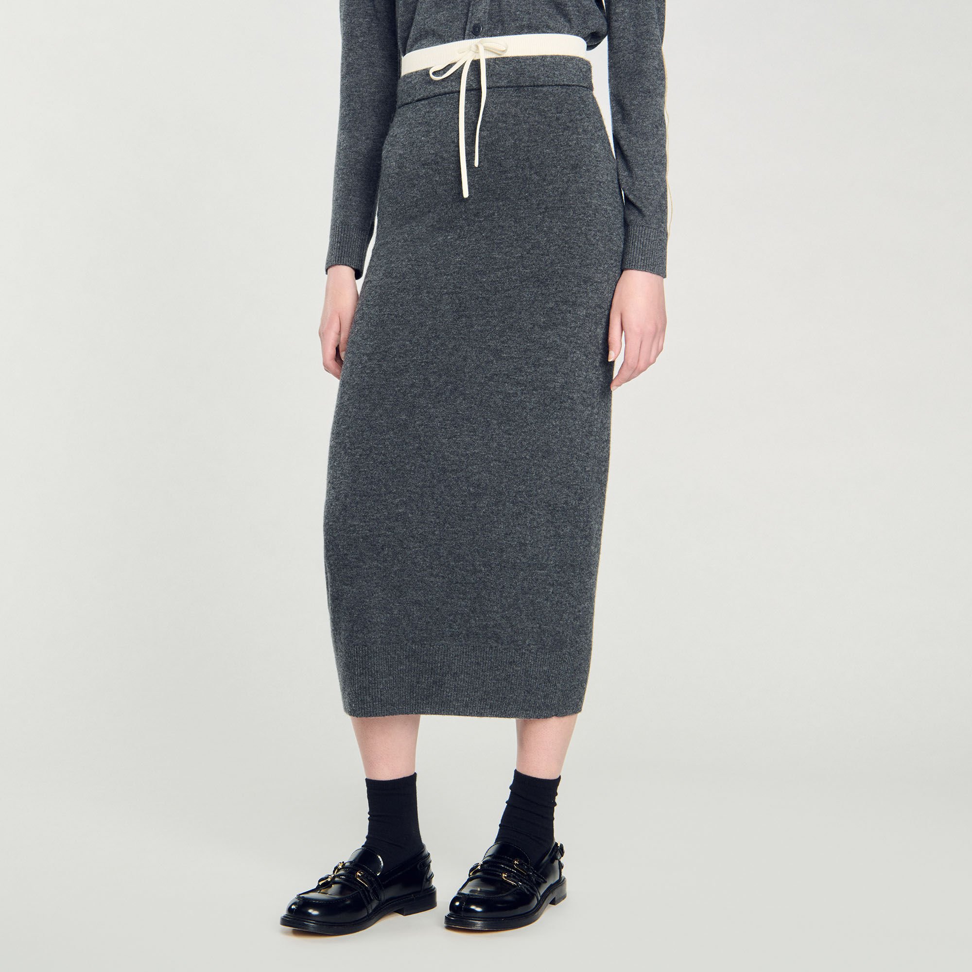 Long double waistband skirt