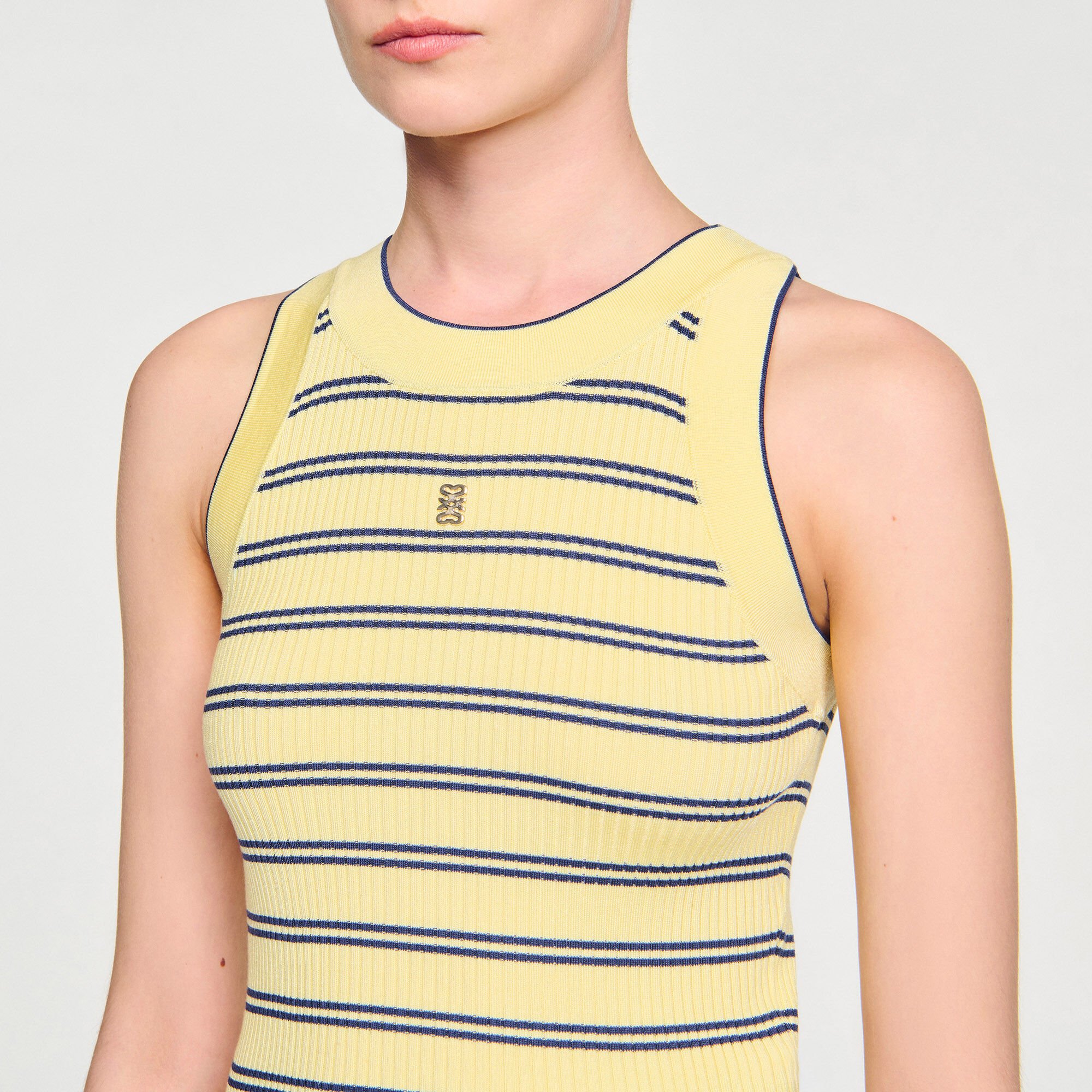 Striped knit vest top