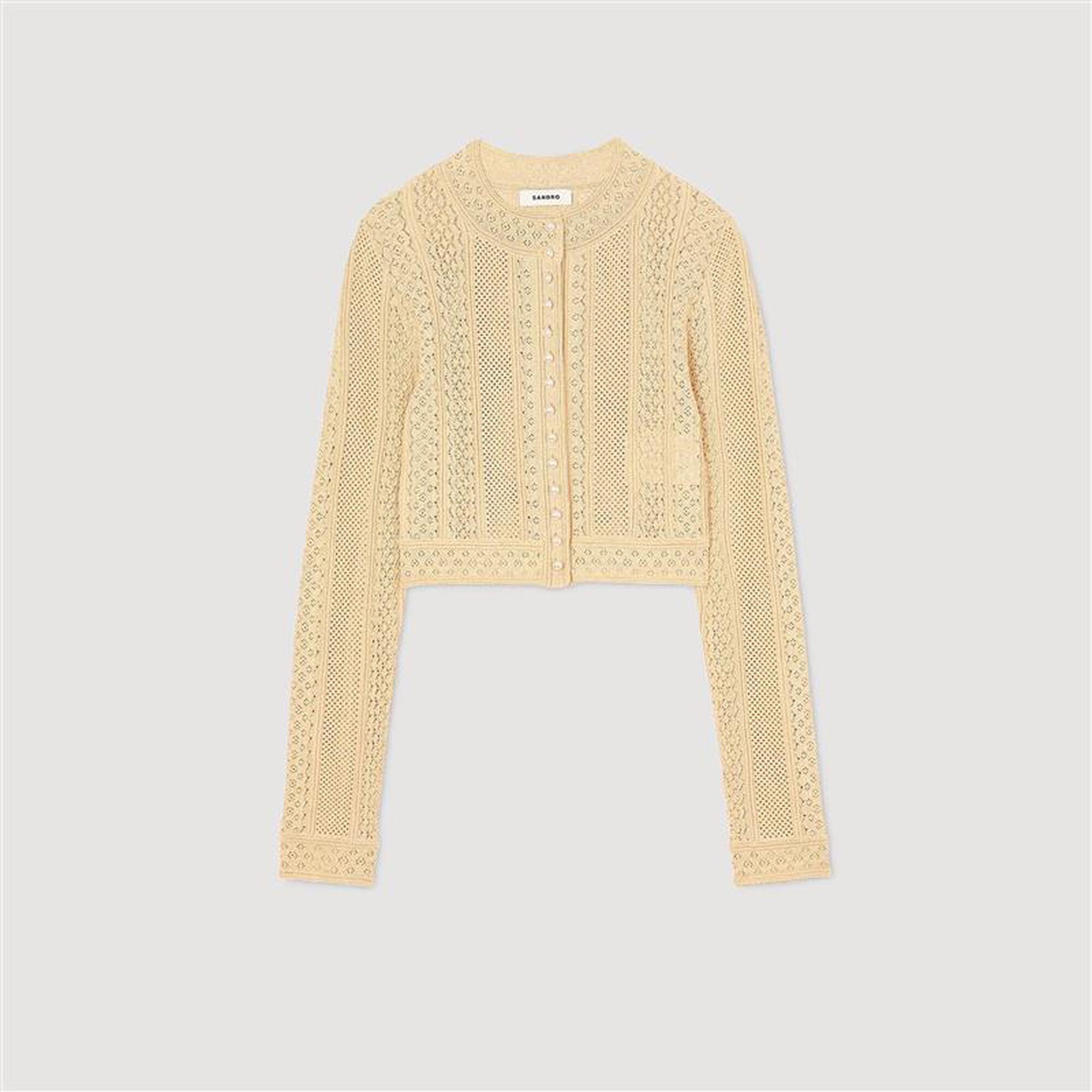 Pointelle knit cardigan