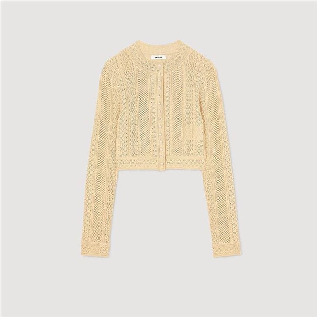 Pointelle knit cardigan