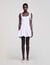 Dual-material mini dress