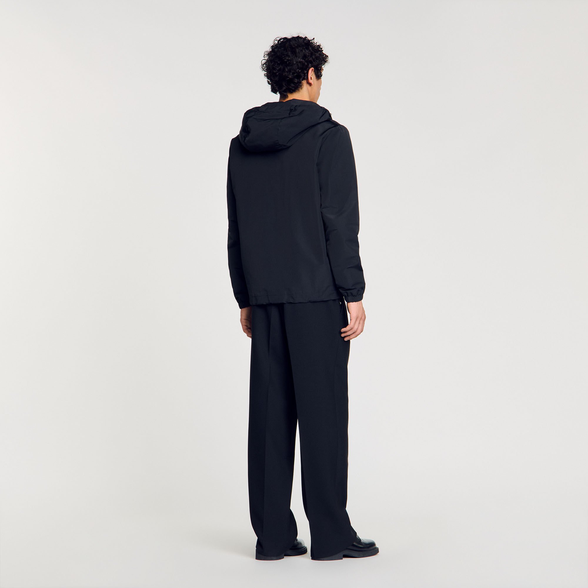 Nylon windbreaker black / gray for Men | Sandro Paris