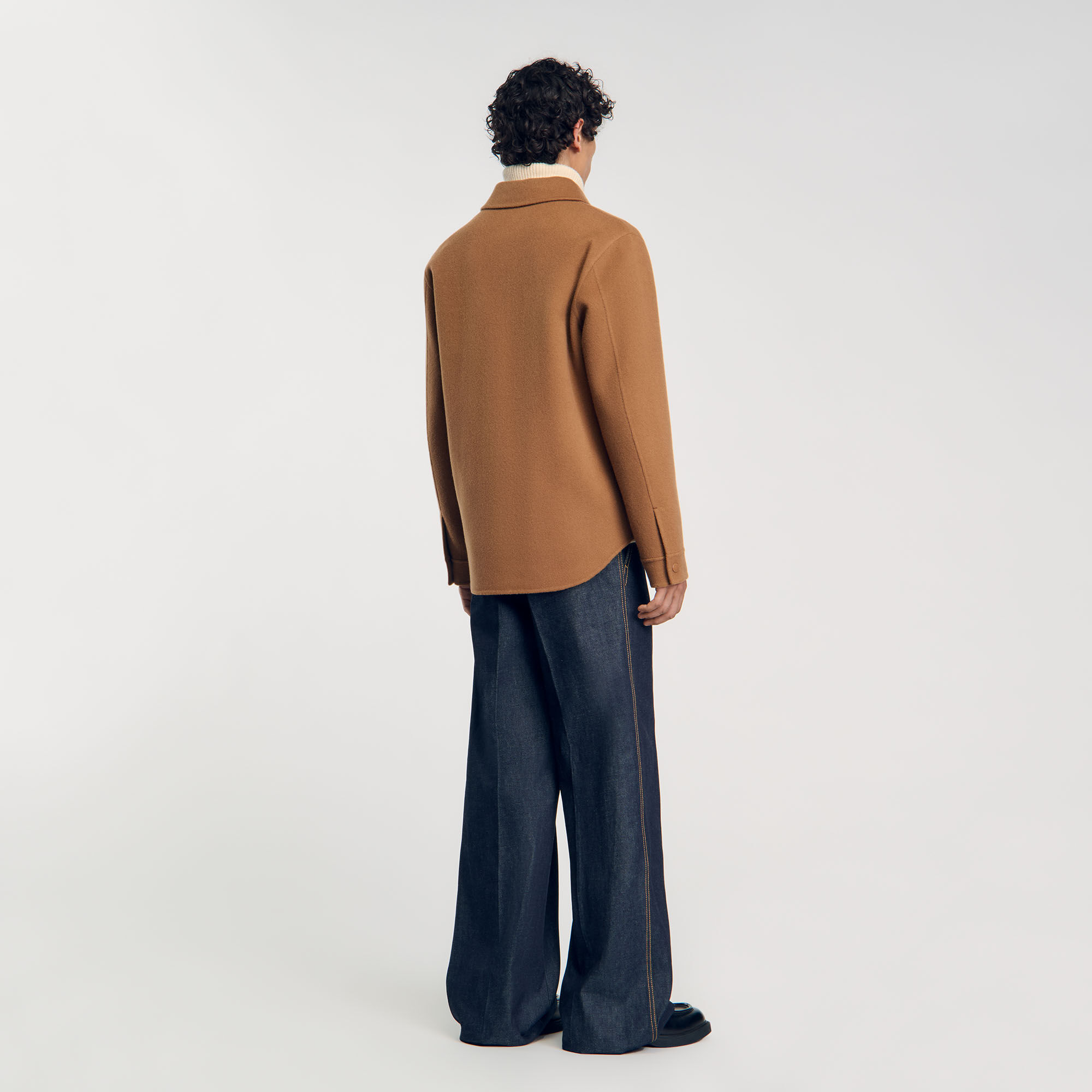 Double-faced overshirt white / beige for Men | Sandro Paris