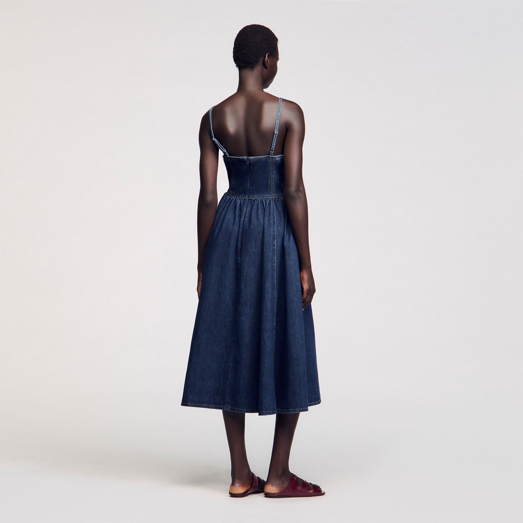 Midi denim dress