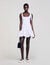 Dual-material mini dress