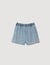 Wide-leg rhinestone denim shorts