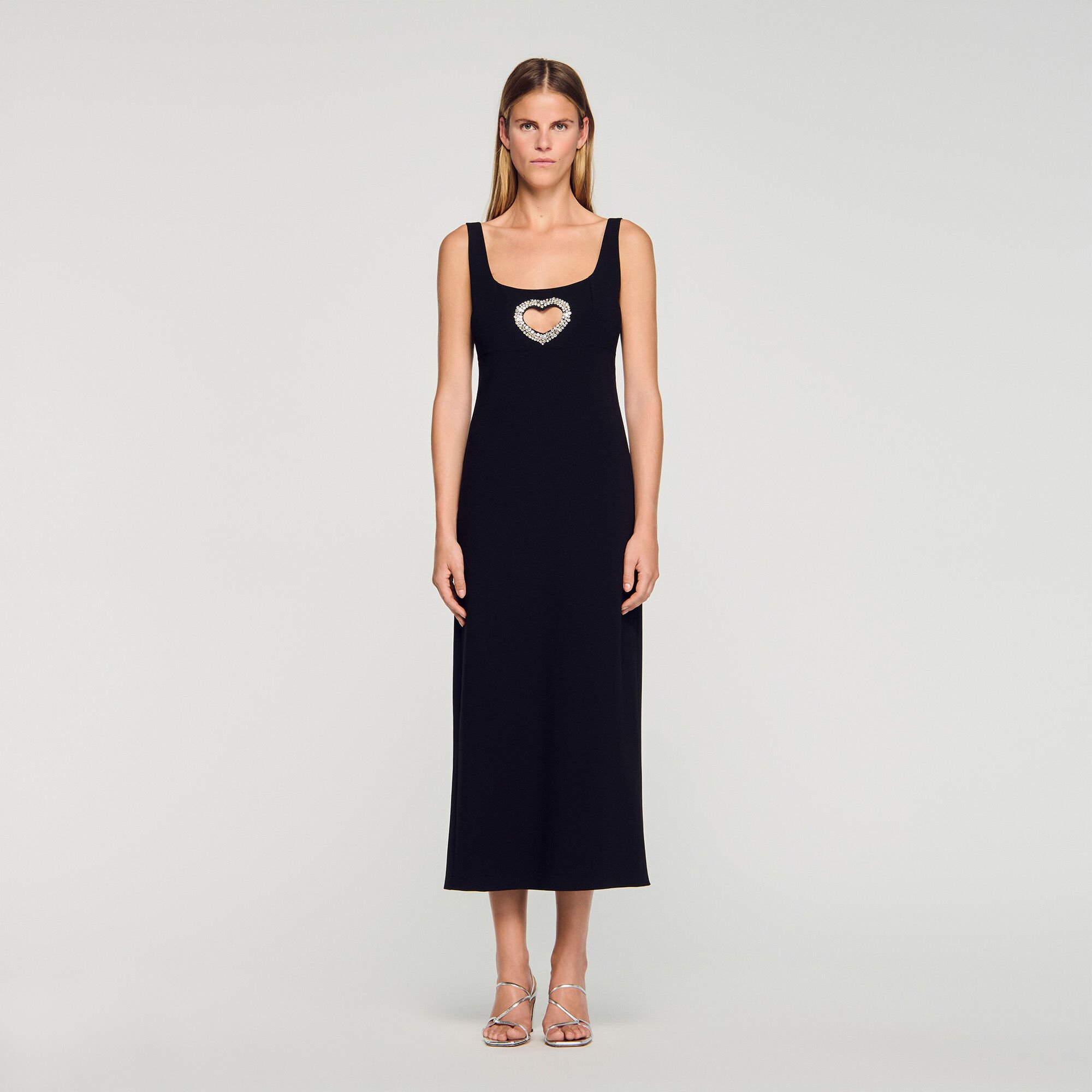 Rhinestone heart maxi dress