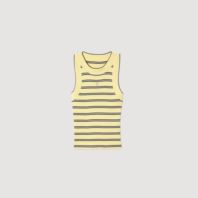 Striped knit vest top