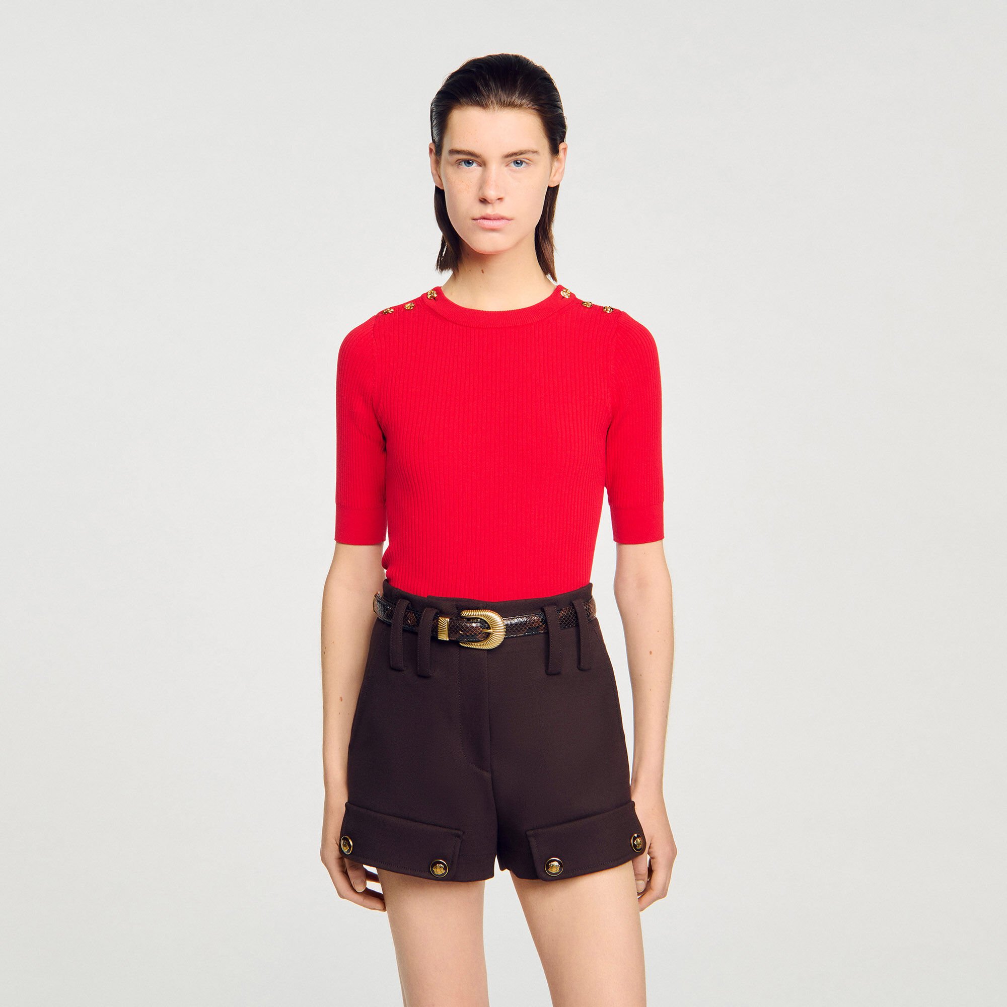 Argyle polo-neck sweater