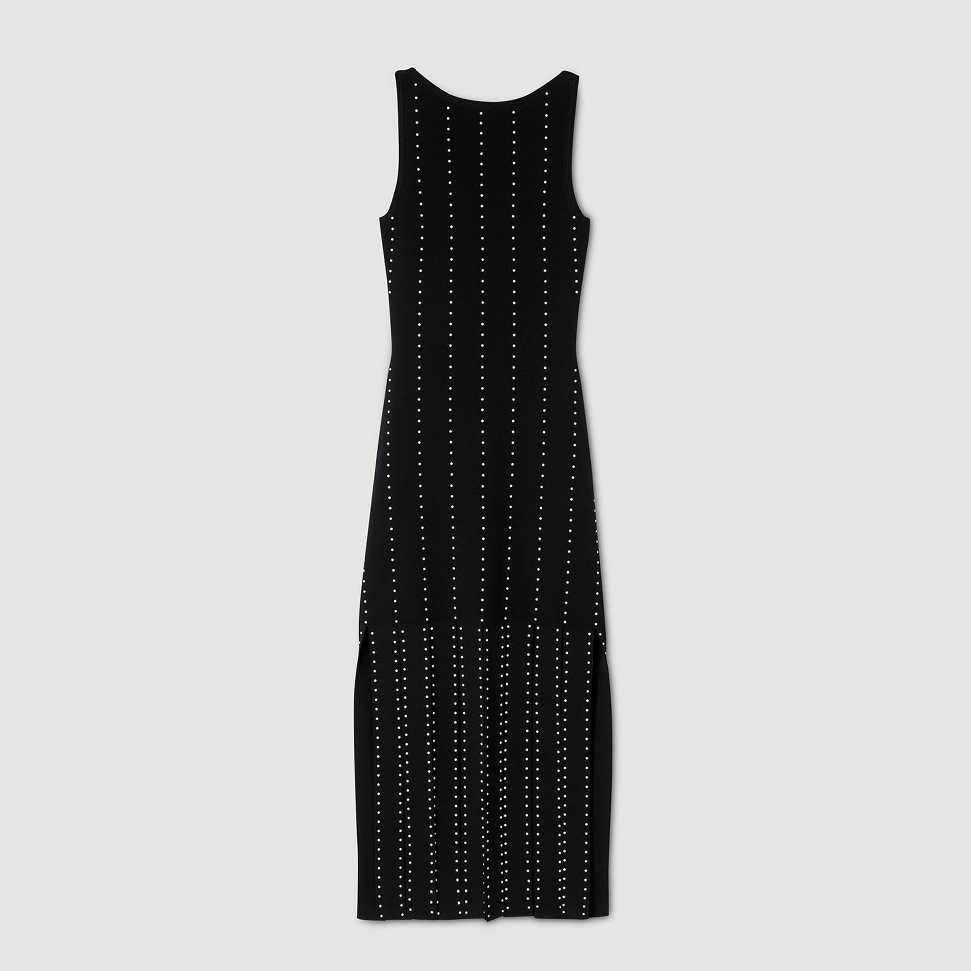 Fringed knit midi dress